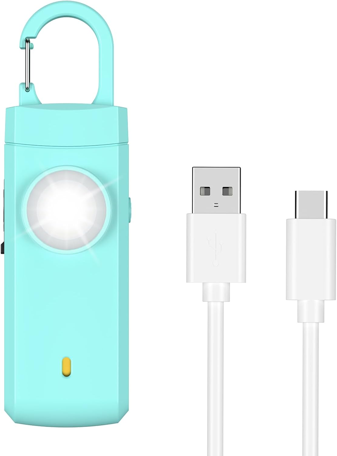 AMIR Personal Alarm Keychain for Women Safety - Loud 130 Db Siren with Strobe Light and Carabiner - Helps Women, Children, Men, Seniors, Elderly Emergency Call (White-Newest)