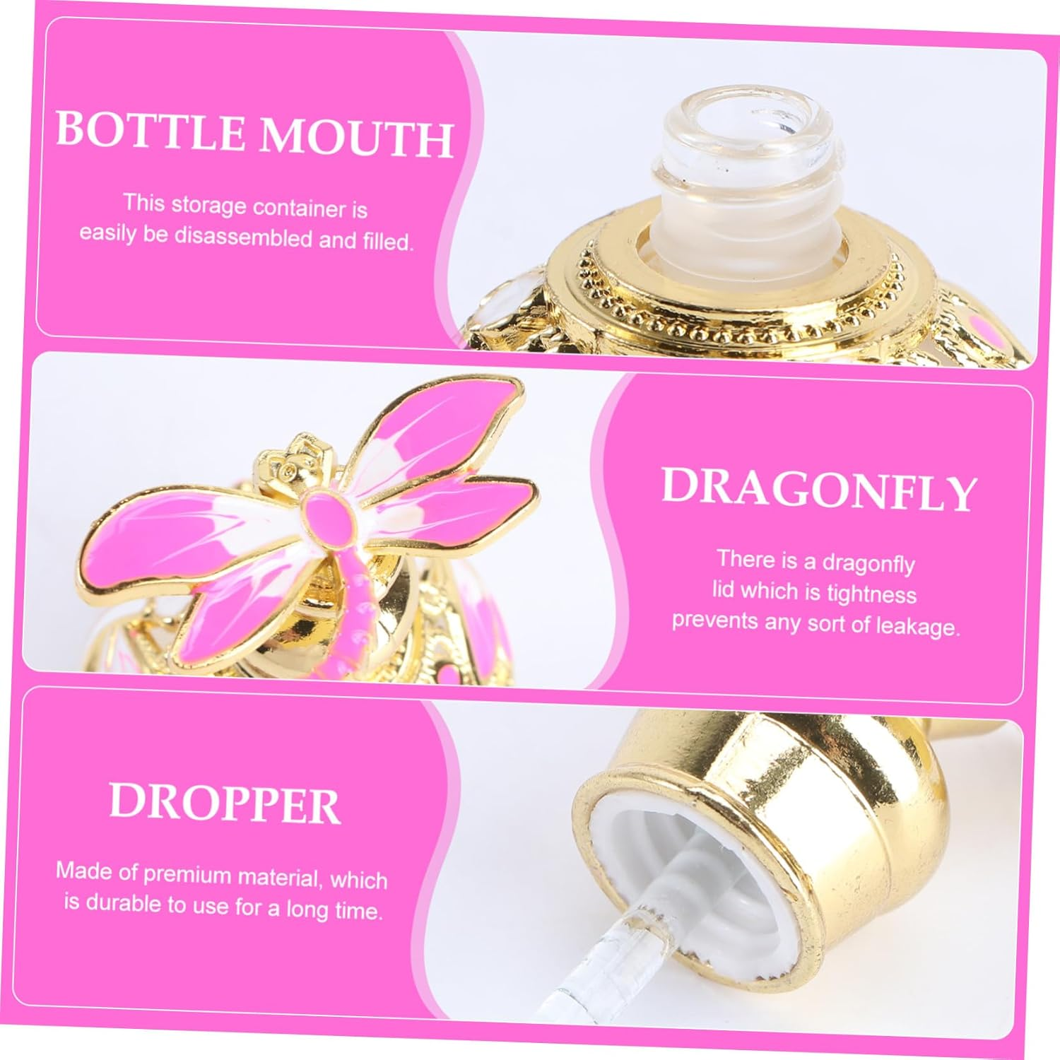Dragonfly Decoration Perfume Storage Bottle 15Ml Frosted Glass Refillable Essential Oil Storage Container Elegant Home D&eacute;cor Accent image number 1