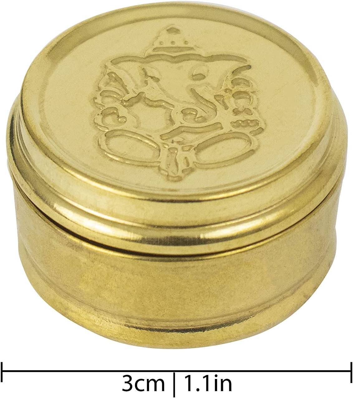 Spillbox Brass Box Pooja | Puja | Roli | Chawal | Chandan | Haldi | Kumkum Puja Box | Sindoor | Turmeric | Dabbi | Dibbi | Dhani | Dani Lid Holder -Small Dabbi Pack of 5 image number 4