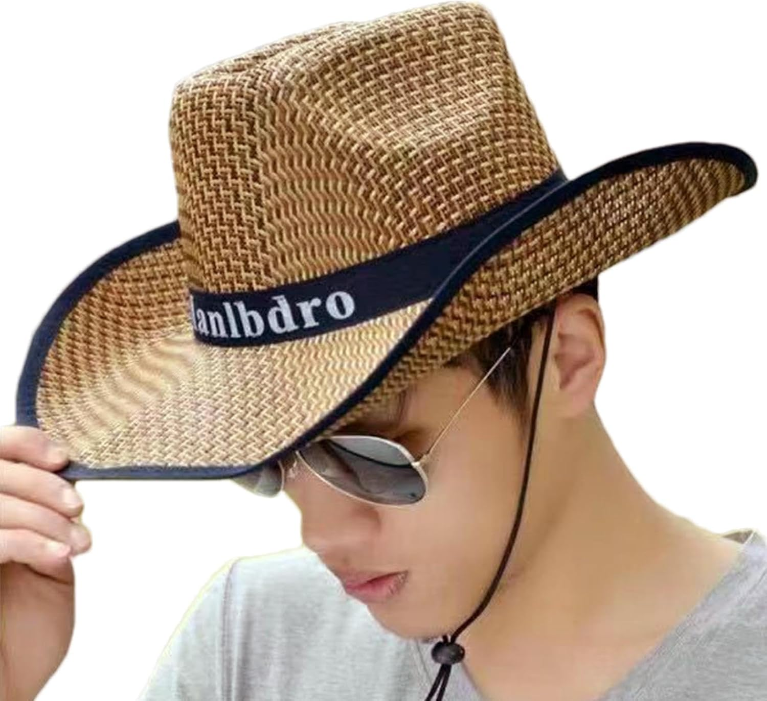 Fishing Straw Hats for Men, Fishing Cowboy Sun Hats, Outdoor UV Protection Sun Cap, Western Cowboy Hat for Gardening, Travel, Hiking, Camping