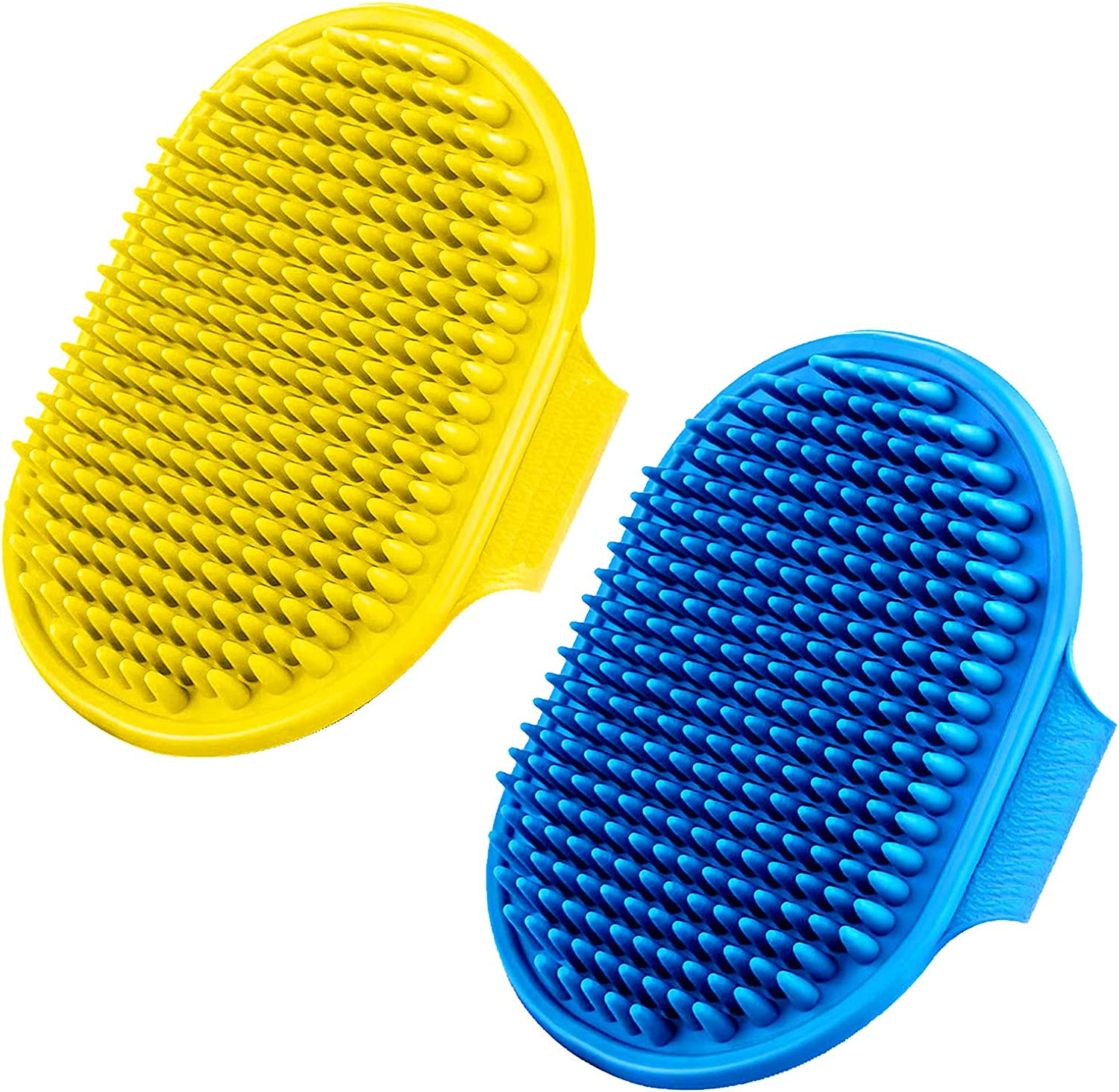 2 Pack Dog Brush & Cat Brush,With Adjustable Ring Handle Slicker Dog Grooming Brush Suitable for Long Short Haired Pet Rubber Comb