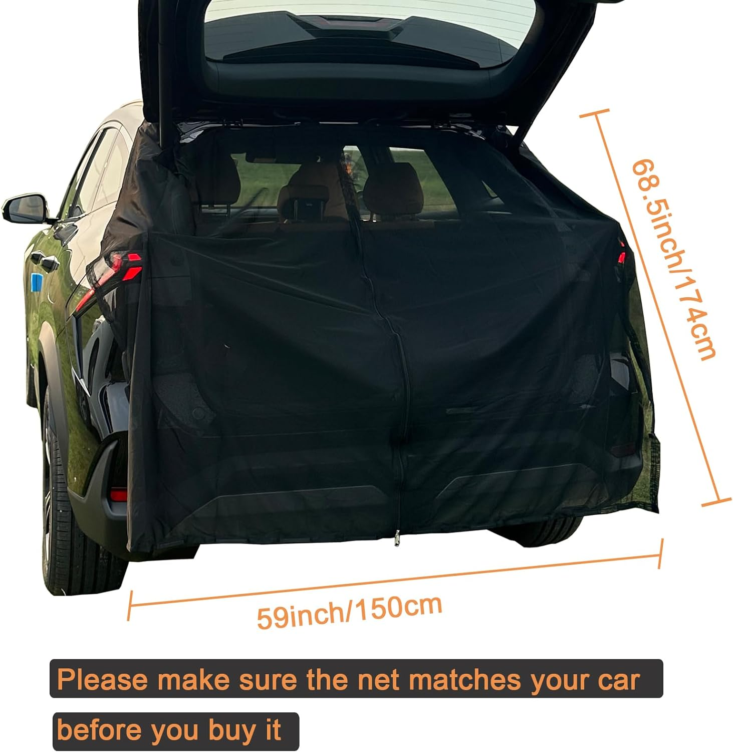 Car Camping Net Car Tailgate Mesh Screen for SUV Camping Magnetic Car Tent for Tailgate Car Camping Accessories image number 6