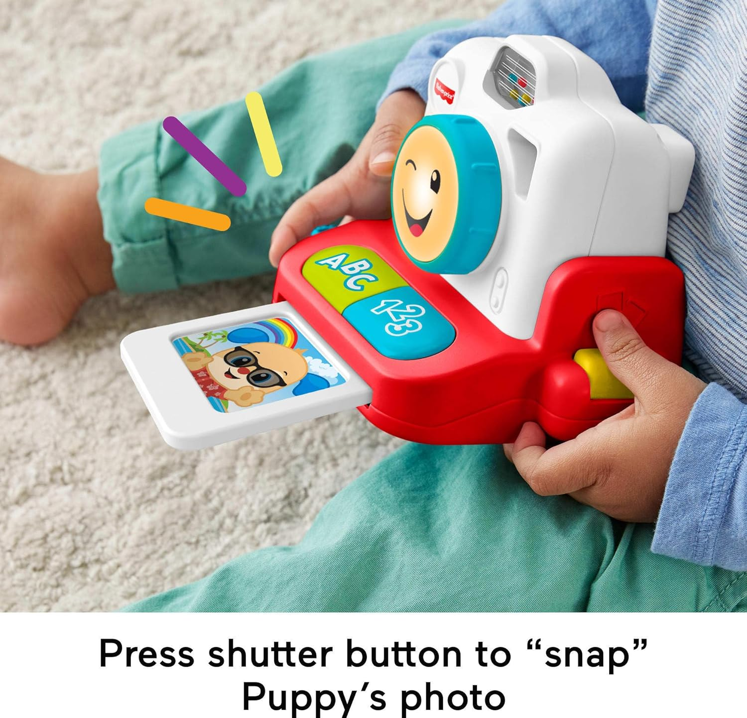 Fisher-Price Baby & Toddler Toy Laugh & Learn Click & Learn Instant Camera with Music & Lights for Pretend Play Infants Ages 6+ Months image number 4