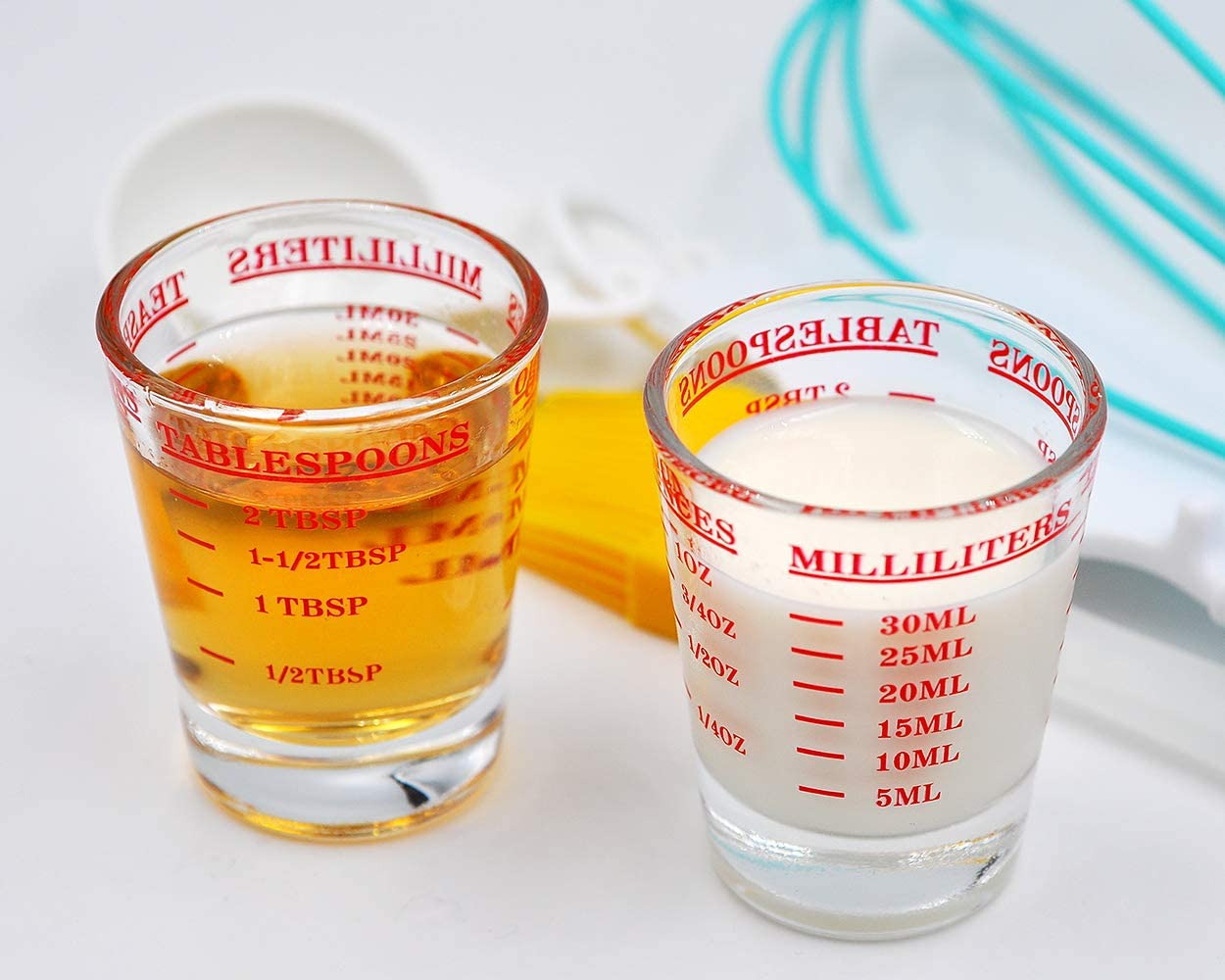 DS. DISTINCTIVE STYLE Shot Glasses Measuring Cup 2 Pieces Liquid Heavy Glass 30 Milliliter Scaled Measuring Glass for Liquid image number 6