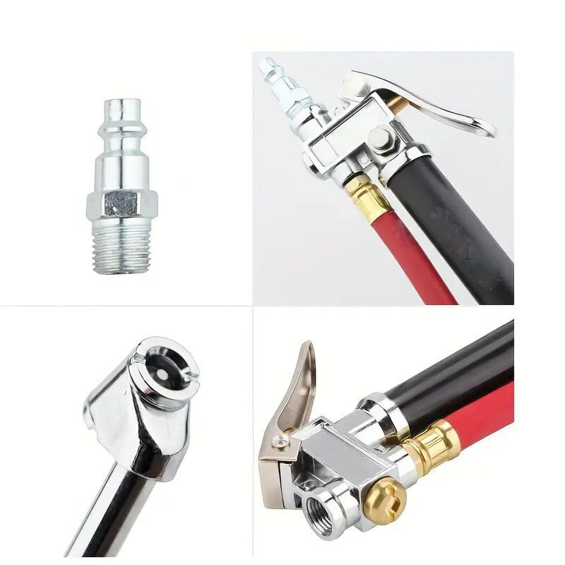 10-120 PSI Heavy Duty Tire Pressure Gauge with Inflator, Air Chuck with Pressure Gauge,Air Compressor Attachments Tyre Inflator Nozzle for Car Automotive Truck image number 1