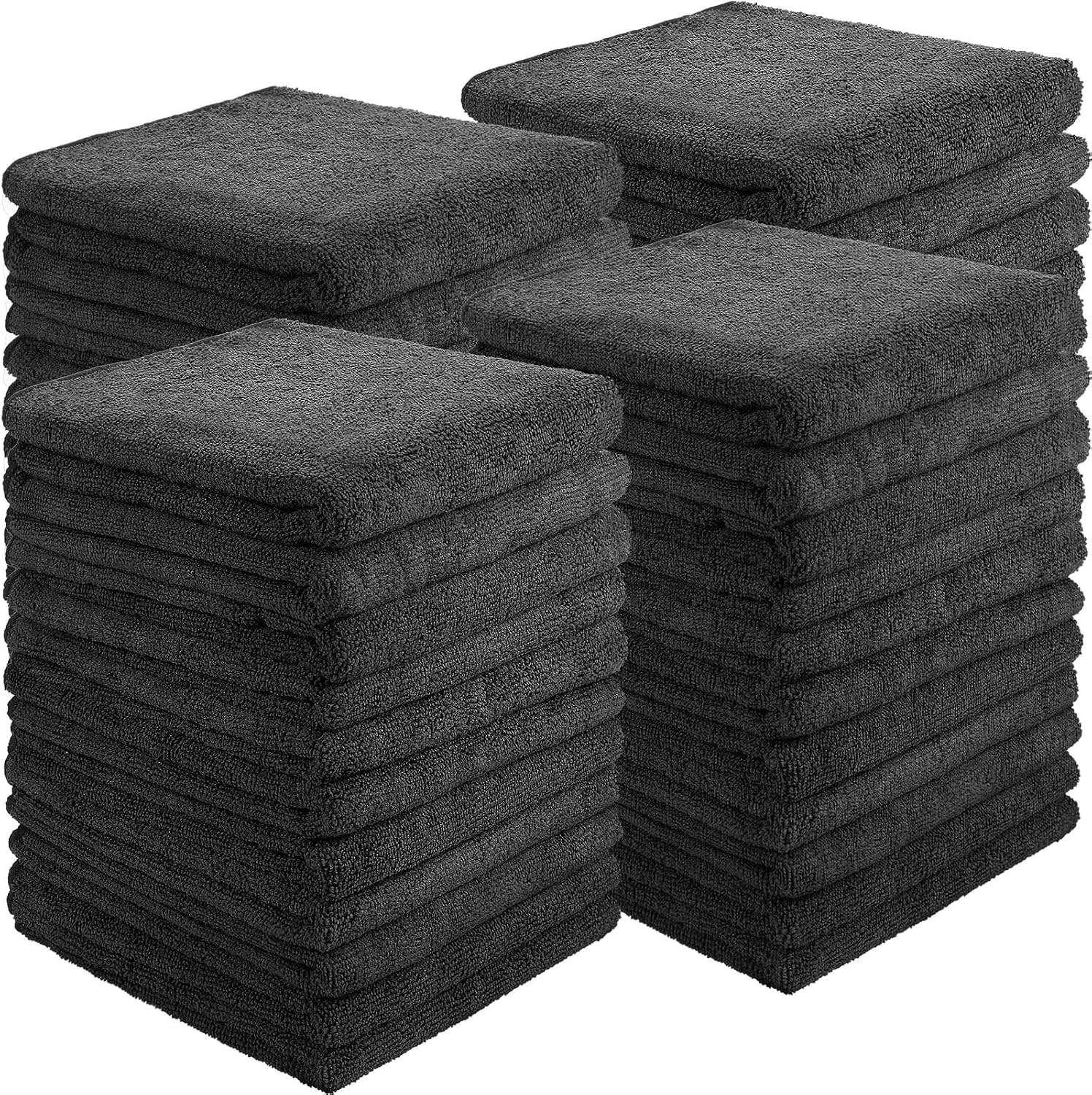 36 Packs of Bleach Proof Towels Microfiber Absorbent Salon Towels Bleach Resistant Salon Hand Towels for Gym, Bath, Spa, Shaving, Shampoo, Home Hair Drying, 16 X 28 Inches (Black)