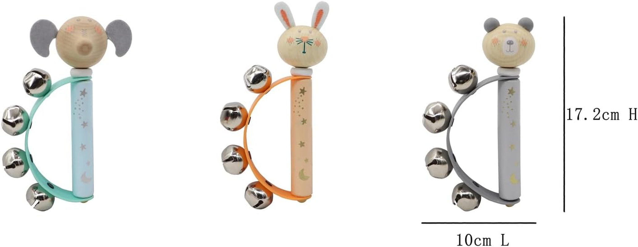 Kaper Kidz - Calm & Breezy Animal HANDBELL Wooden Baby Musical Toy