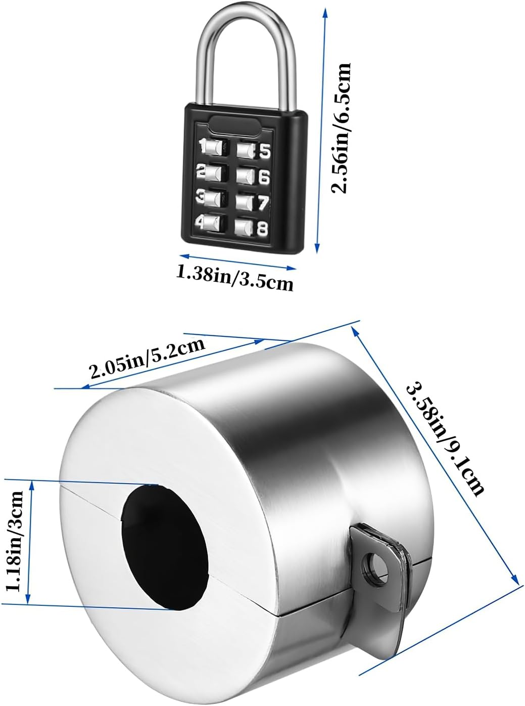 Water Spigot Lock,Outdoor Faucets Lock Cover,Garden Water Saving Faucets Lo-Ck with Padlock,Hose Spigot Protector Lock,Combo Hose Bib Lo-Ck,Prevent Wa-Ter Theft Faucet Tap Lock