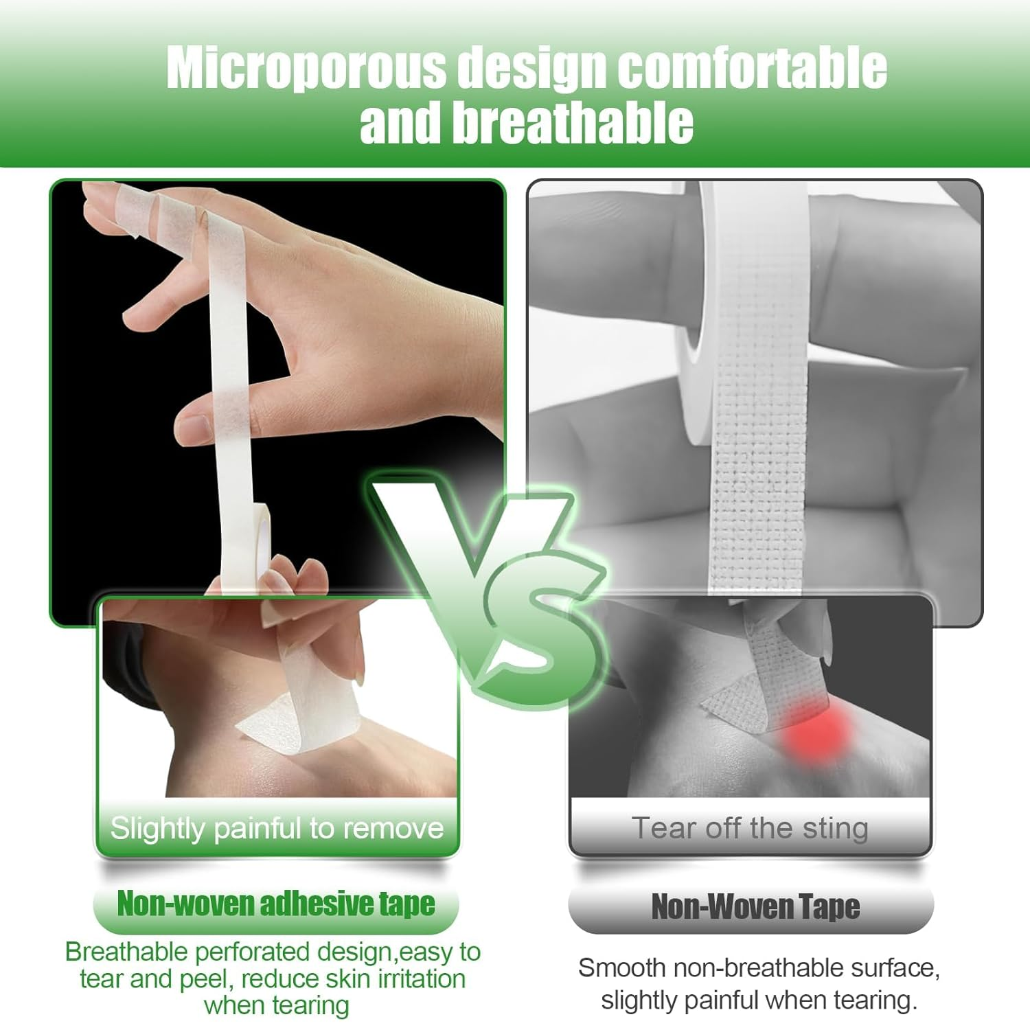 Breathable Medical Tape, 6 Rolls 1.25Cm * 9.1M Waterproof First Aid Tape, Clear Medical Tape for Snore Reducing, First Aid, Personal Use (White) image number 6