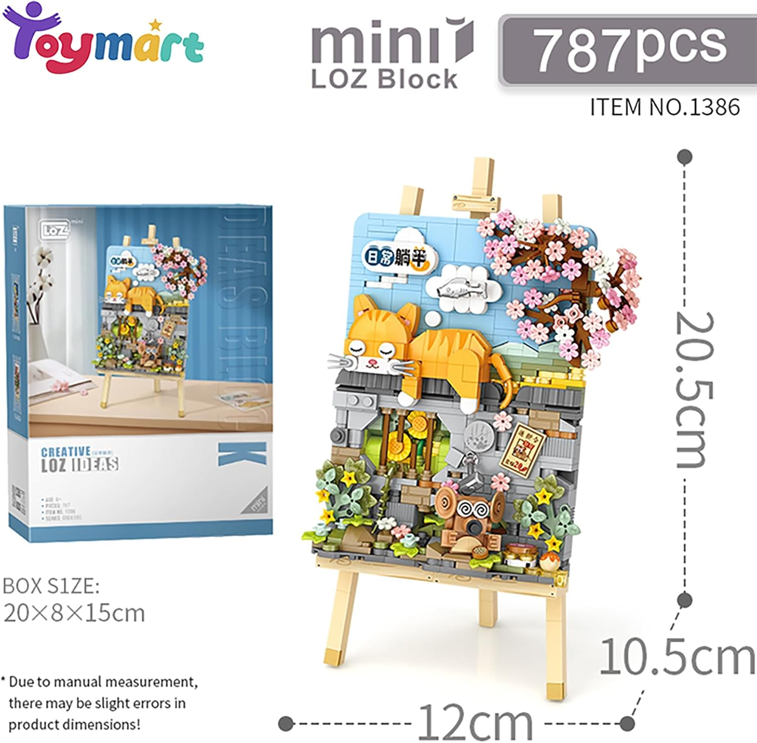 Toymart Block Painting &ndash; 3D Cat Wall Art Building Set, 787PCS Micro Building Blocks for Adults, Brick Building Set for Home Decor, Creative Block Painting Craft Kit for Teens and Kids Age 6+ image number 6