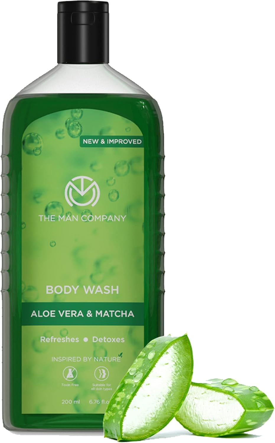 The Man Company Aloe Vera & Matcha Body Wash - 200 Ml | Shower Gel for Smooth Skin | Enriched with Green Tea & Moringa Leaf Extract image number 2