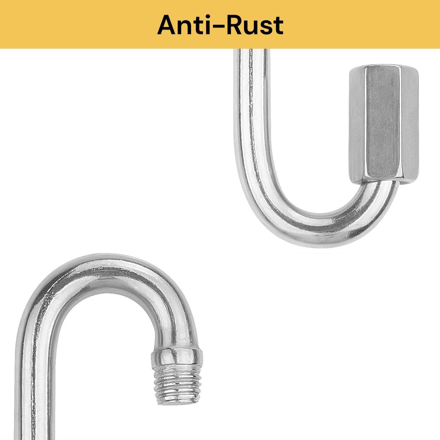 EZONEDEAL M12 Sports Carabiner, Heavy Duty Climbing Clip, Multipurpose Locking Carabiner, Large Steel Hammock Hooks, Oval Shape image number 5