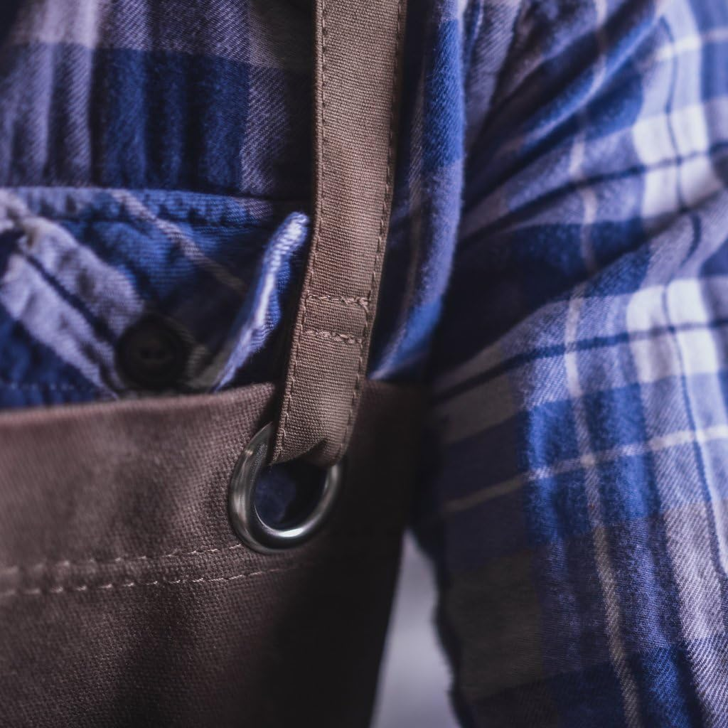 Waxed Canvas Heavy Duty Shop Apron with Pockets Adjustable up to XXL for Men and Women - Texas Canvas Wares image number 1