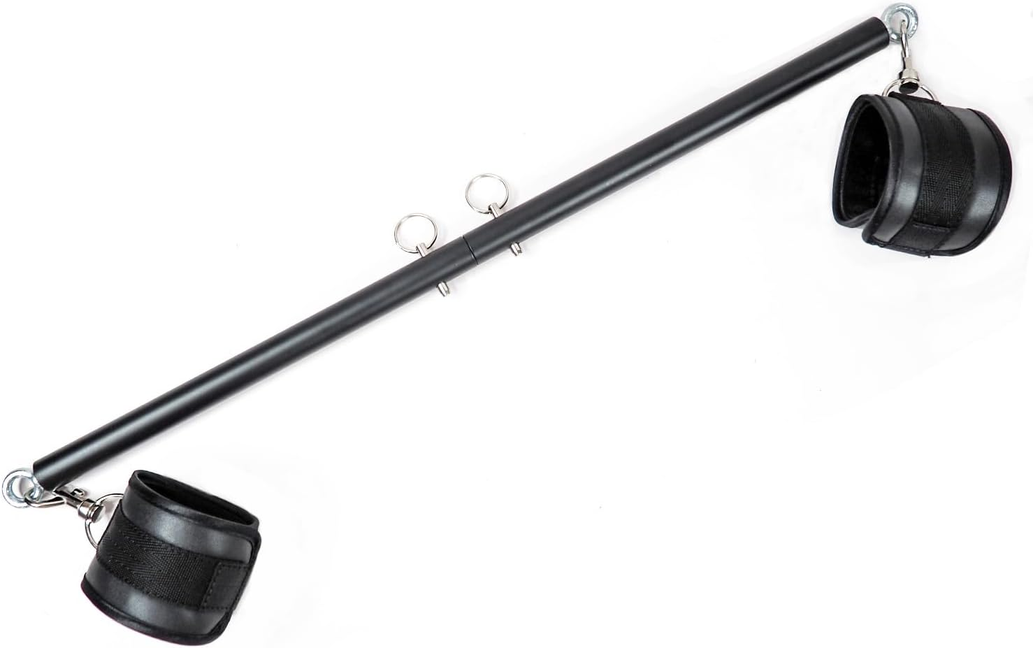 Black 2 Rings Exercise Expandable Workout Spreader Bar Glutes and Leg Fitness Gear, Home Indoor Gyms, Pilates Kit image number 3