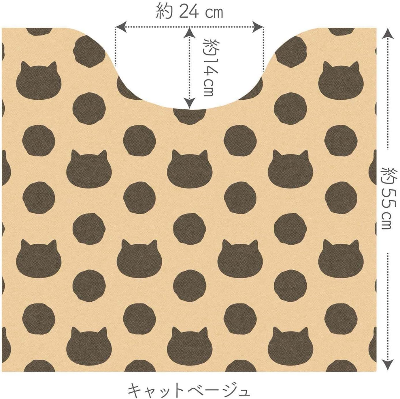 Okato Disposable Toilet Mat, Pack of 15, Cat Beige, Non-Slip Treatment, Can Be Cut to Any Shape, Width 23.6 X Depth 21.7 Inches (60 X 55 Cm) image number 6