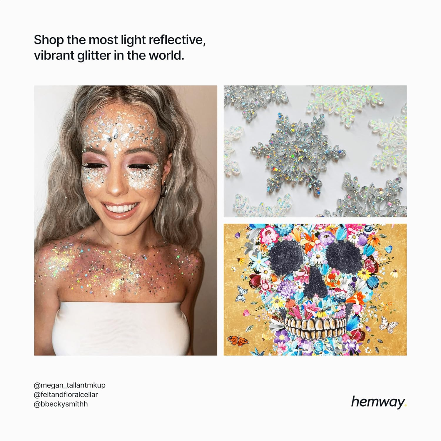 Hemway Eco Friendly Biodegradable Glitter 100G / 3.5Oz Bio Cosmetic Safe Sparkle Vegan for Face, Eyeshadow, Body, Hair, Nail and Festival Makeup, Craft - 1/40" 0.025" 0.6Mm - Silver Holographic