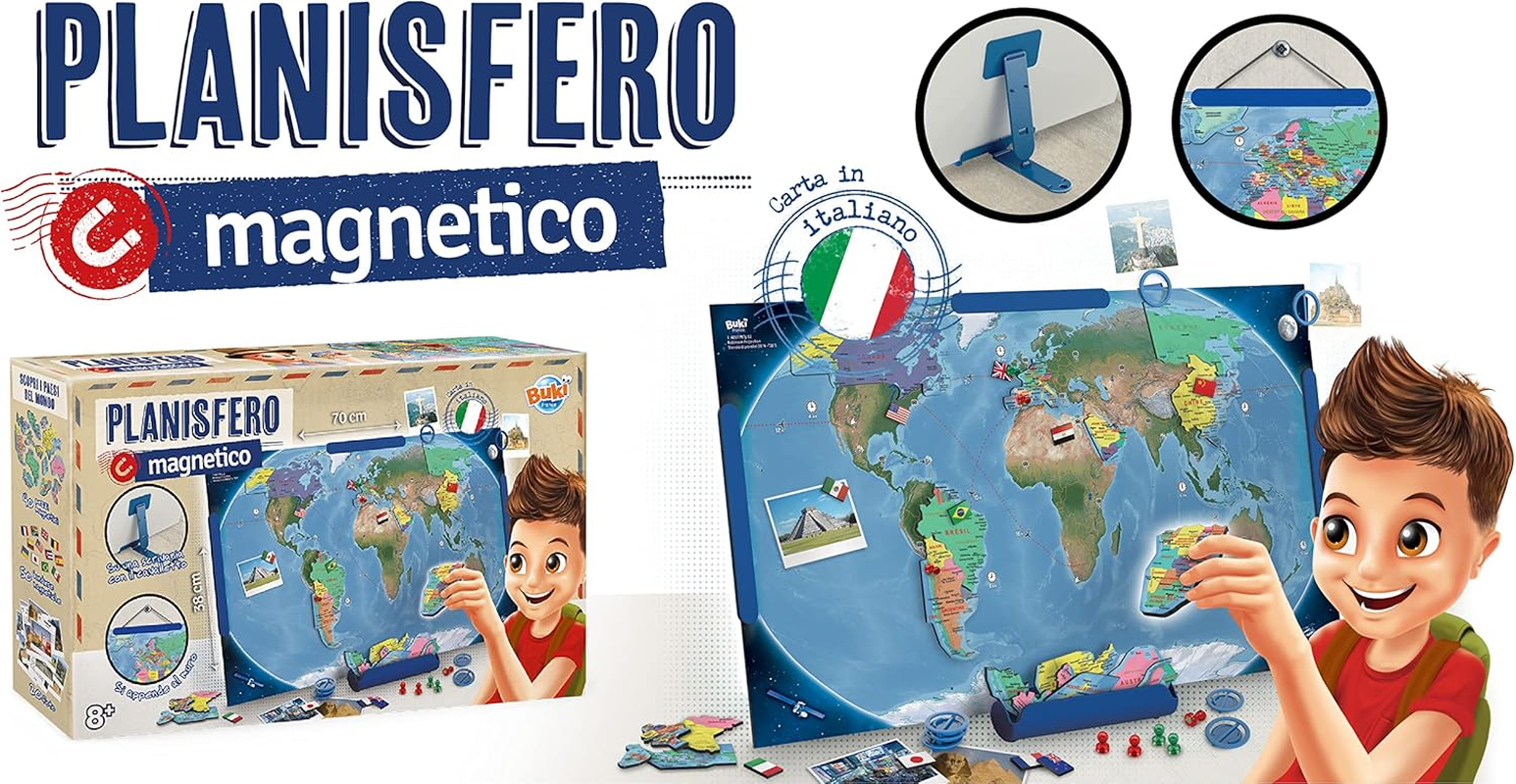 BUKI France 7346IT Magnetic World Map Italian Version image number 3