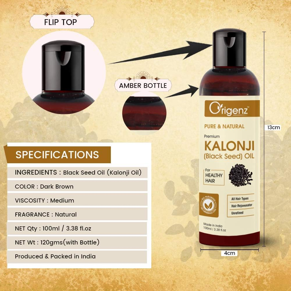 Origenz Premium Black Seed Oil (Kalonji Oil) 100Ml (Hair Oil) (Pack of 1) image number 6