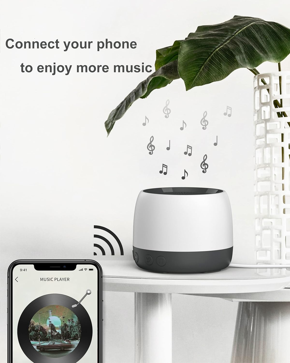 Elesories White Noise Machine, Sound Machine With13 Non Looping Natural Soothing Sounds for Adults Baby Sleeping, Also Be Used as a Multifunctional Speaker for Home, Office Privacy | Nursery | Travel