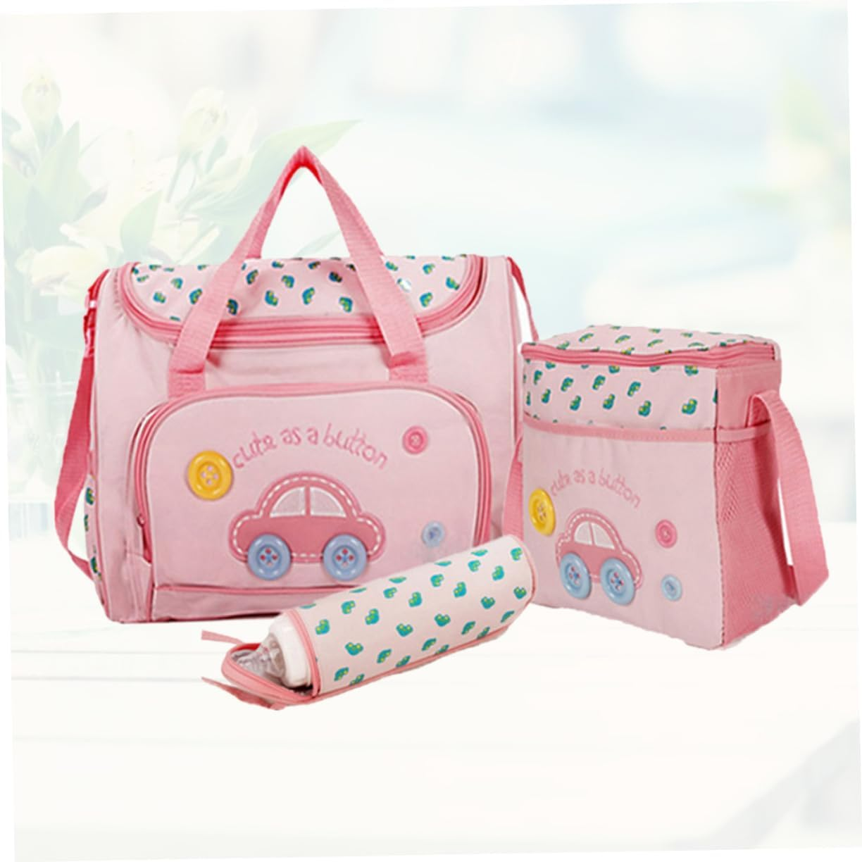 Bestonzon Multi-Function Diaper Bag Set Shoulder Strap Large Capacity Mummy Tote Includes Changing Pad and Bag for Travel and Daily Use