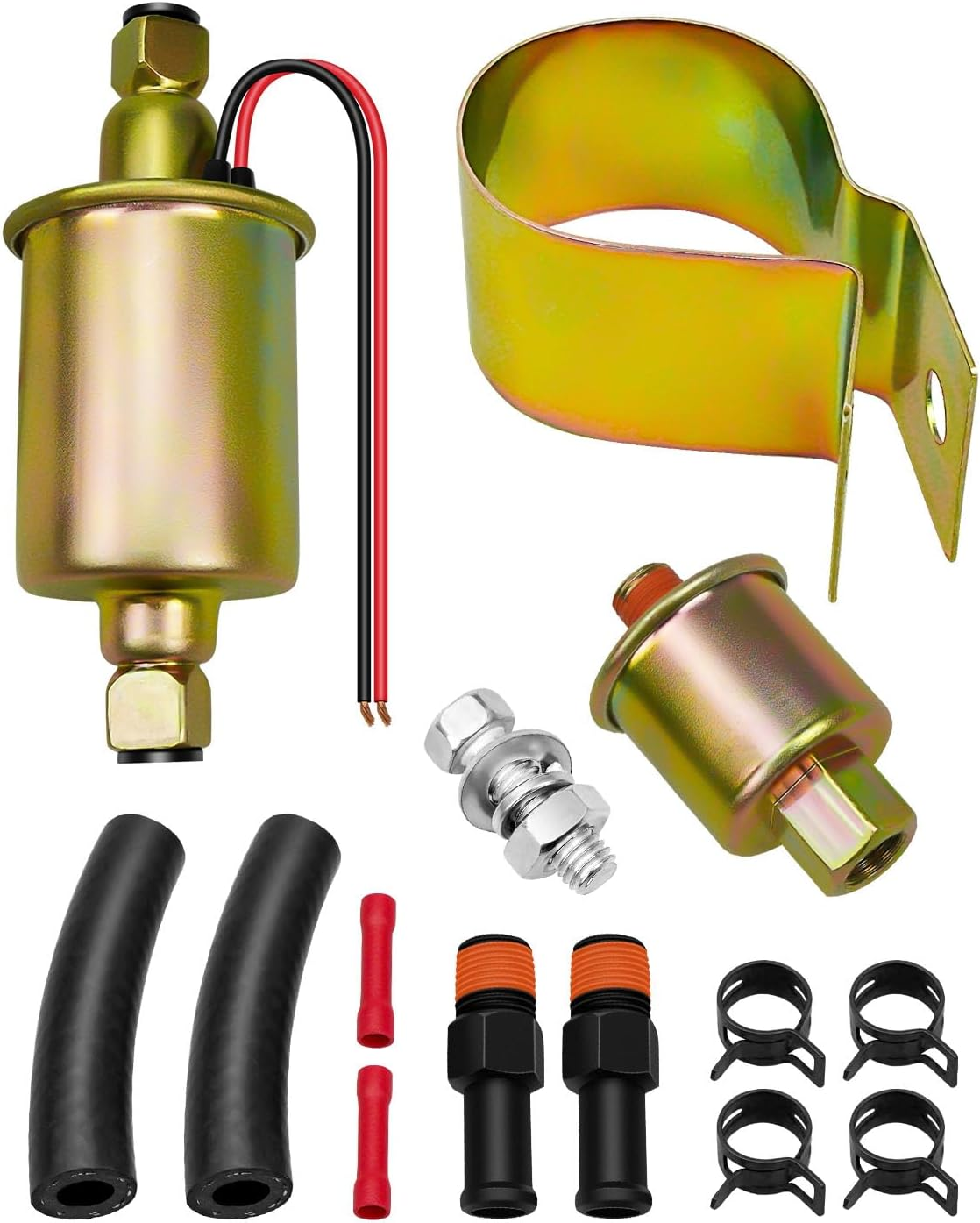 Universal 6V Electric Fuel Pump with Installation Kit - Fit for Carbureted Models E8011 SP1124, 5-8 Psi 5/16 Inlet and Outlet Intank Fuel Pump, 6 Volt Inline Type Electric Fuel Transfer Pump image number 3