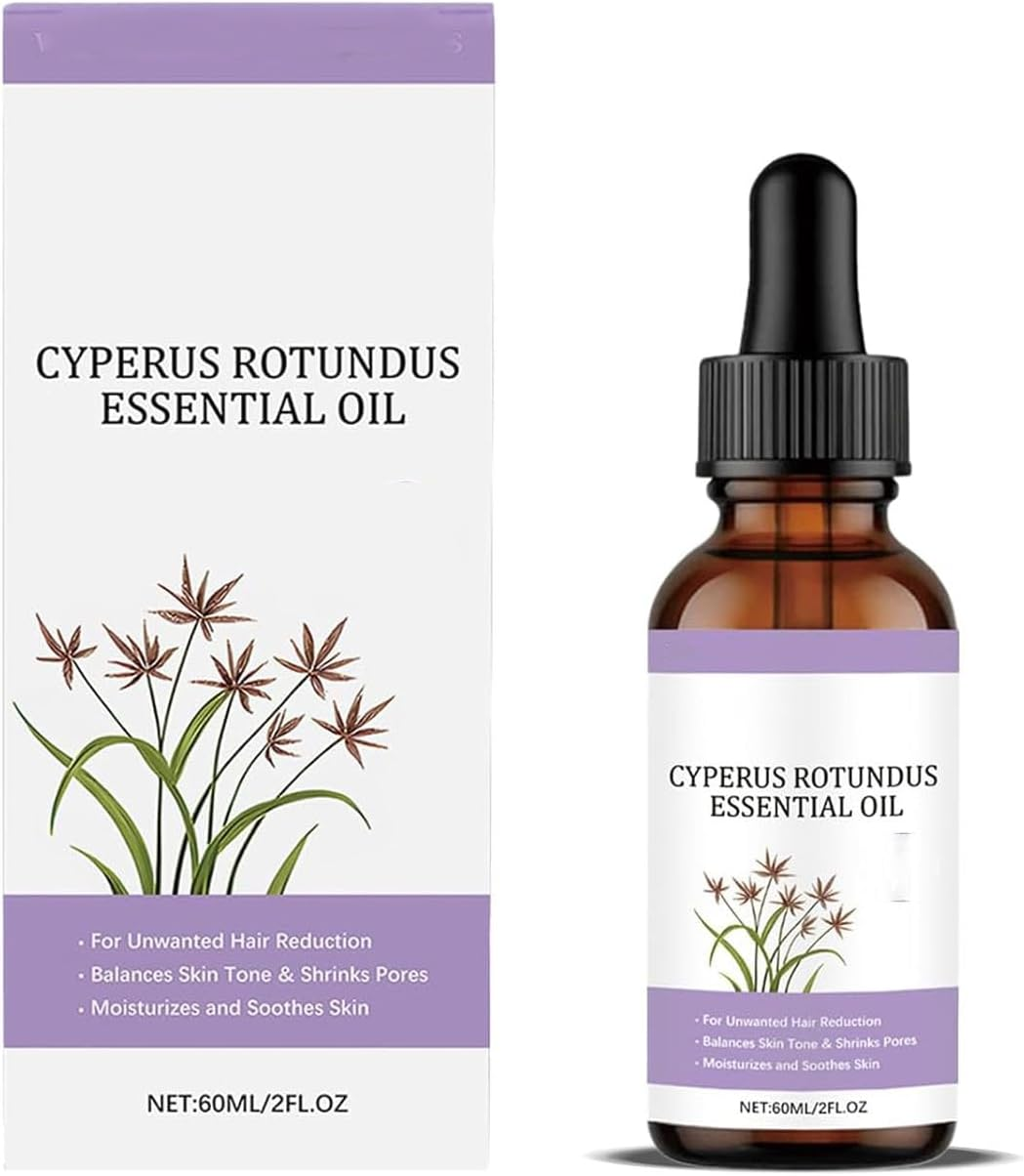 Glowoman - Cyperus Rotundus Oil, Natural Cyperus Rotundus Oil for Hair Removal, Reduces Unwanted Body Hair Growth, Soothing and Gentle, Shrink Pores, for All Skin Types (1Pc)