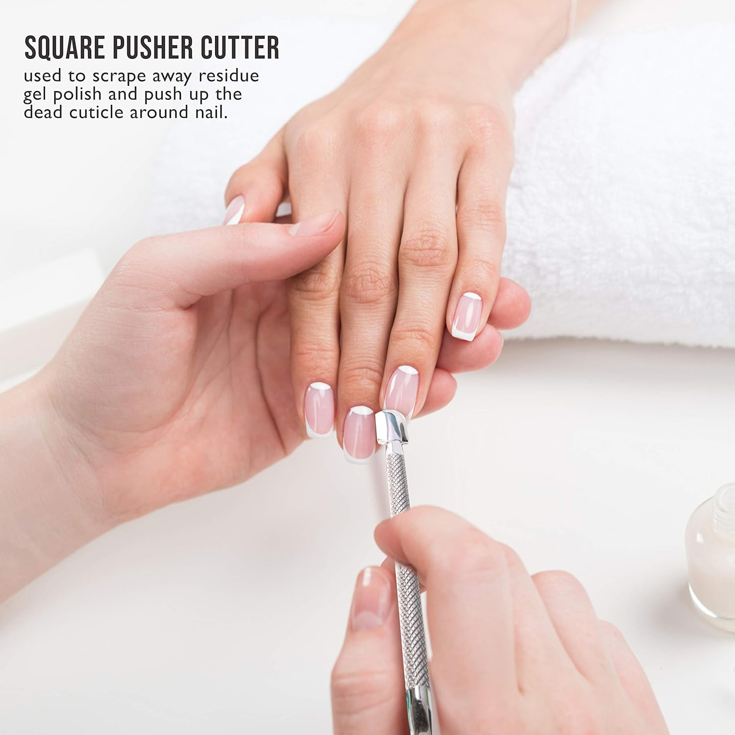 Professional Stainless Steel Dual Head Cuticle Pusher, Nail Scraper Tool for Gel Polish Removal, Manicure and Pedicure