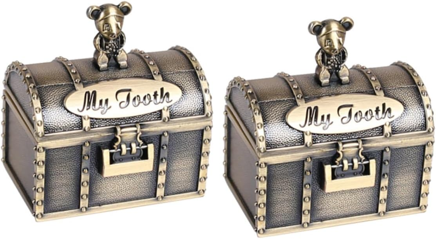 2Pcs Tooth Box Boys and Girls Keepsake Teeth Cases Made of Material for Fetal Hair Storage Box image number 5