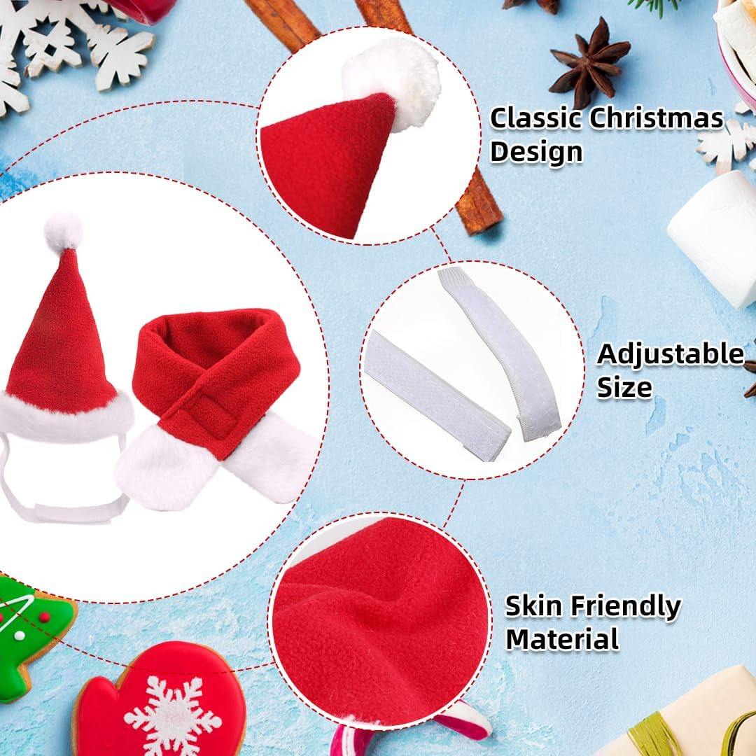 Cat Dog Christmas Costume, Pet Costume Christmas Clothing Christmas Hat and Scarf for Small Dog Cat, Red Cat Clothing, Dog Clothing, Funny Hat, Decoration, Christmas Outfit Gift image number 6