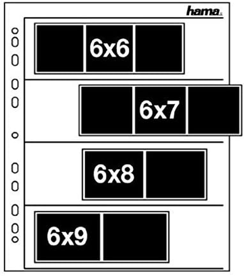 Hama Negative File Storage Sleeves | Each Holding 4 Strips of 6 X 7 Cm or 6 X 9Cm Frames | Pack of 100 | Glassine