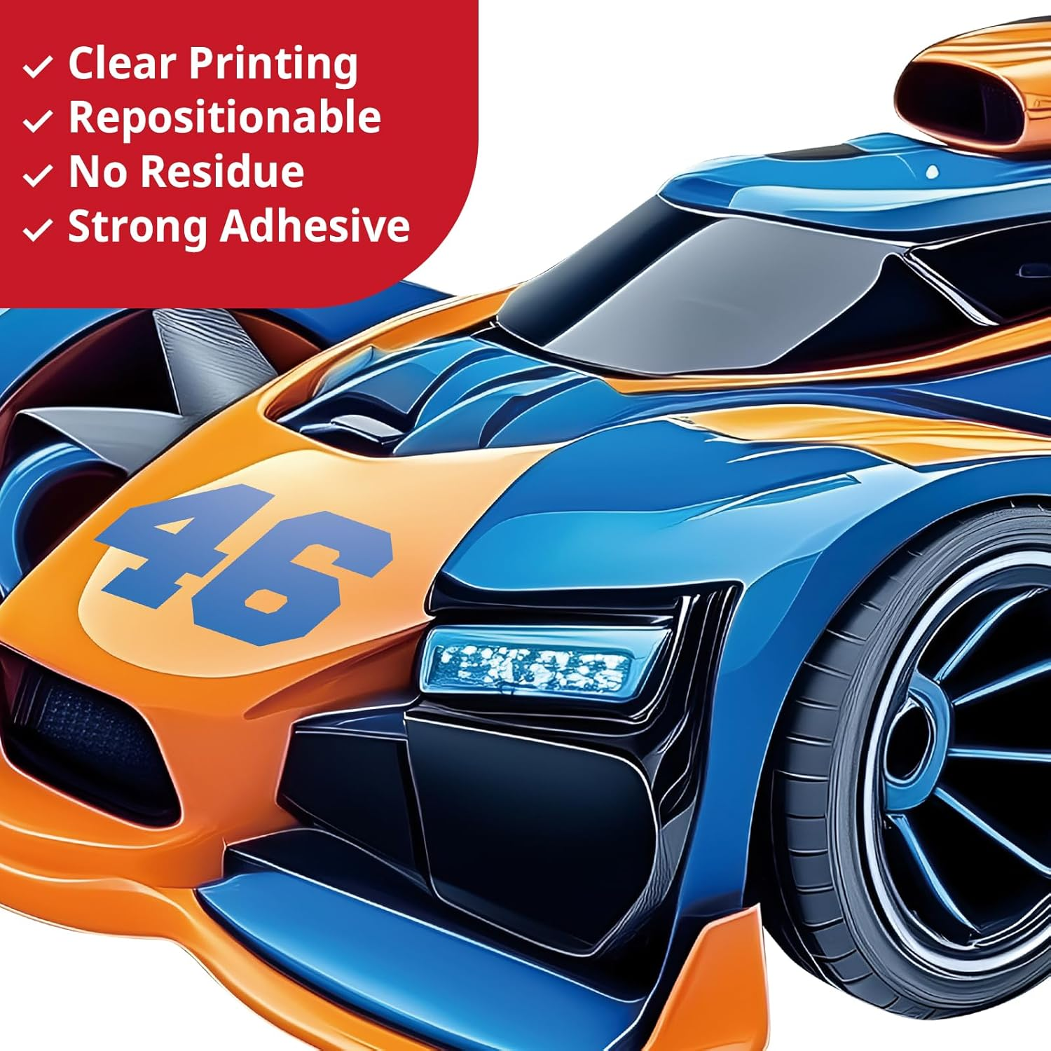 DECOWALL Race Car Wall Stickers &ndash; Large Racing Track & Sports Cars Peel & Stick Removable Decals for Kids Bedroom, Boys Room & Playroom Decor (SG2-2517) image number 4