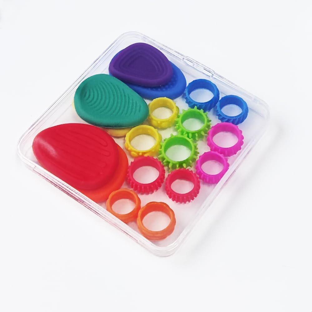 18 Pack Sensory Stone & Rings Combo &ndash; Anxiety Relief for Adults, ADHD Autism Sensory Tools, Silicone Squeeze Toys,For Autism Calming Men Women image number 1