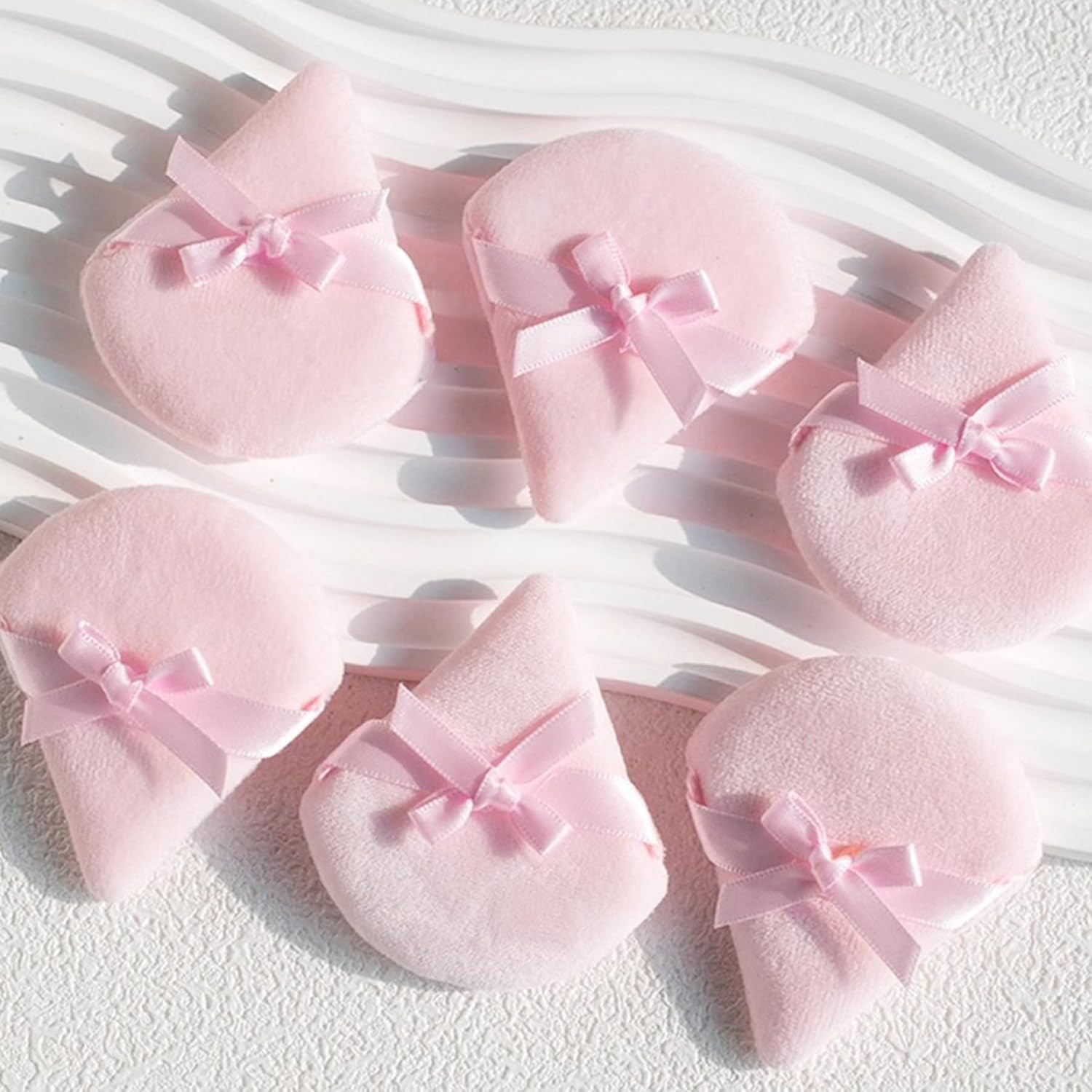 Triangle Powder Puff, 12Pcs Pink, Soft Makeup Sponges with Strap for Loose & Pressed Powder, Foundation Blending, Contouring & Touch-Ups, Reusable Wet & Dry Cosmetic Tools image number 5