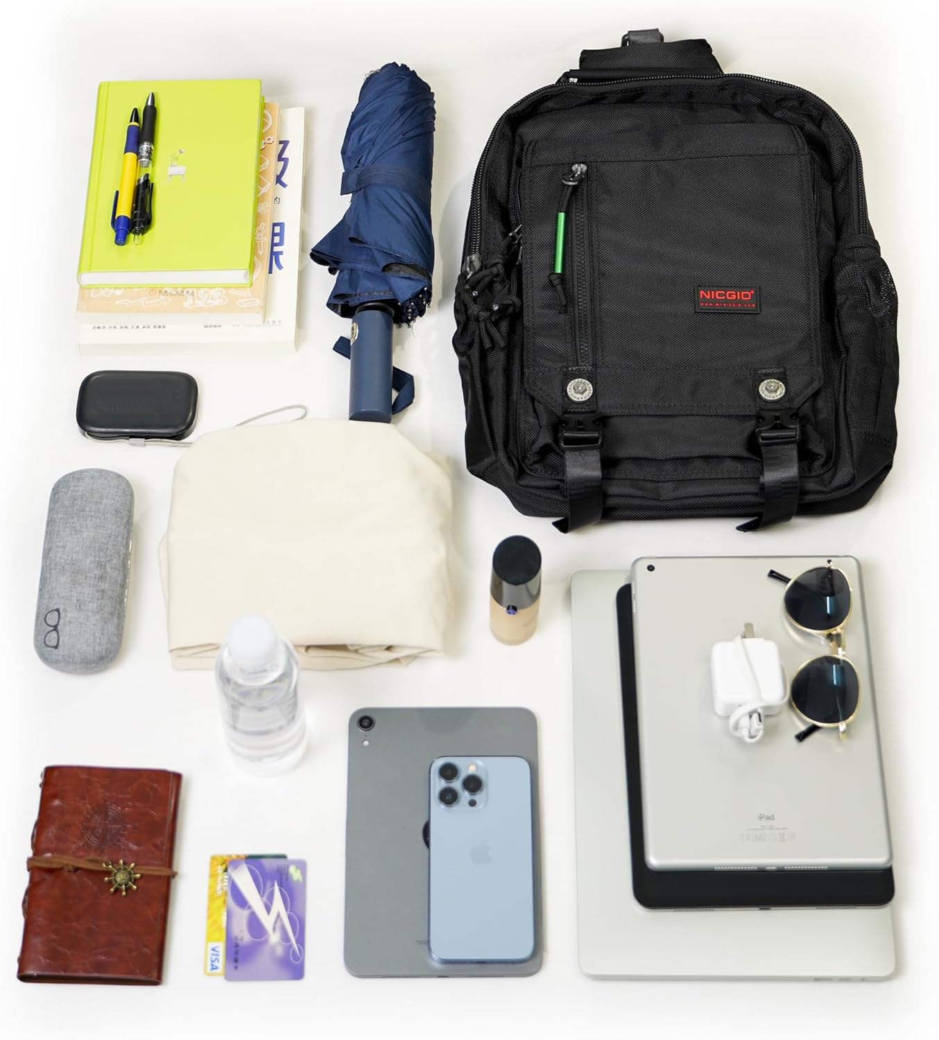 NICGID Sling Bags Chest Shoulder Backpacks, 13.3'' 14.1'' Laptop Backpack Crossbody Messenger Bag Travel Outdoor Men Women image number 4