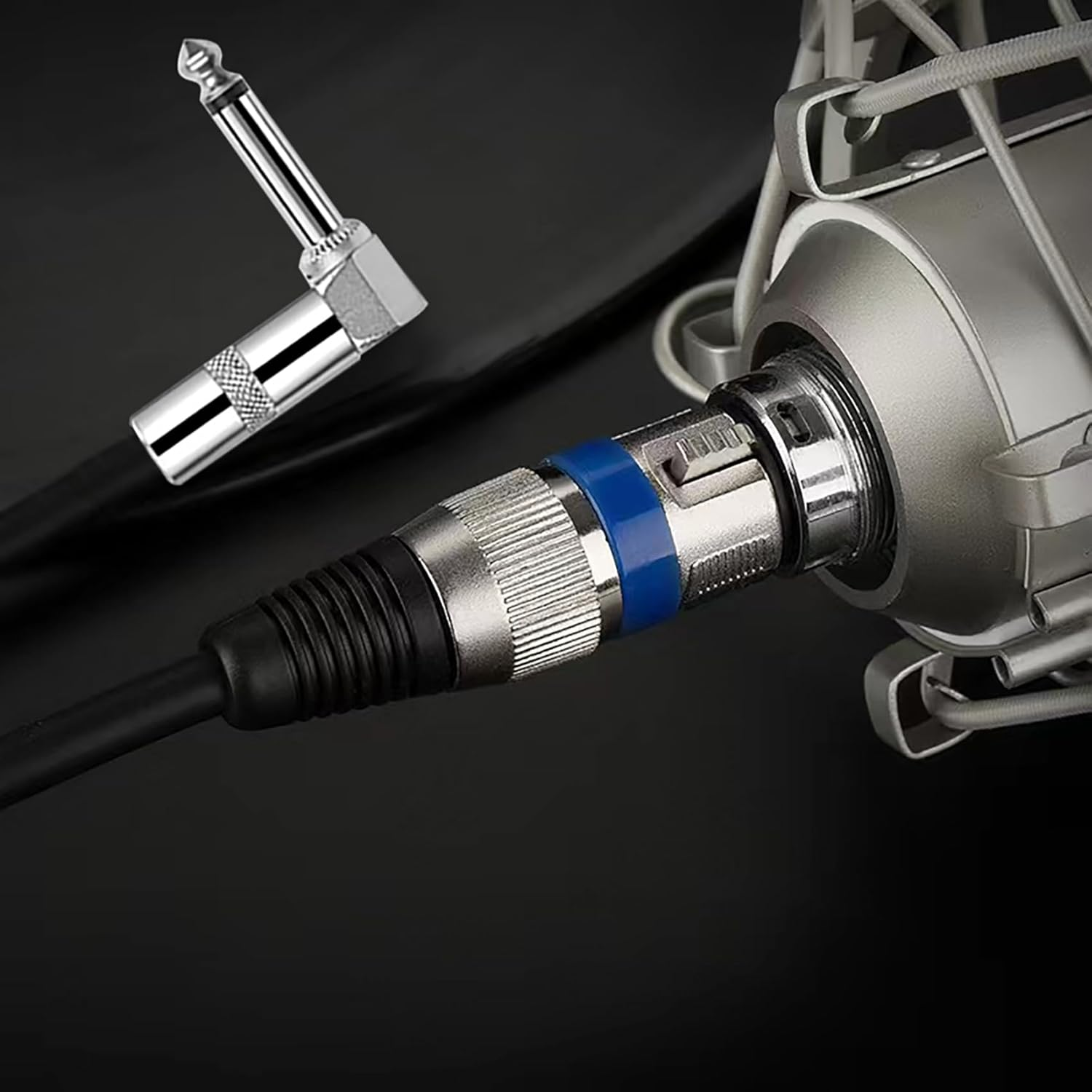 Tunghey Right Angle Female XLR to 1/4 Inch (6.35Mm) TS Mono Jack Microphone Cable, Unbalanced 3 Pin XLR Female to Quarter Inch TS Plug Mic Cord for Dynamic Microphone (3M) - 3M image number 6