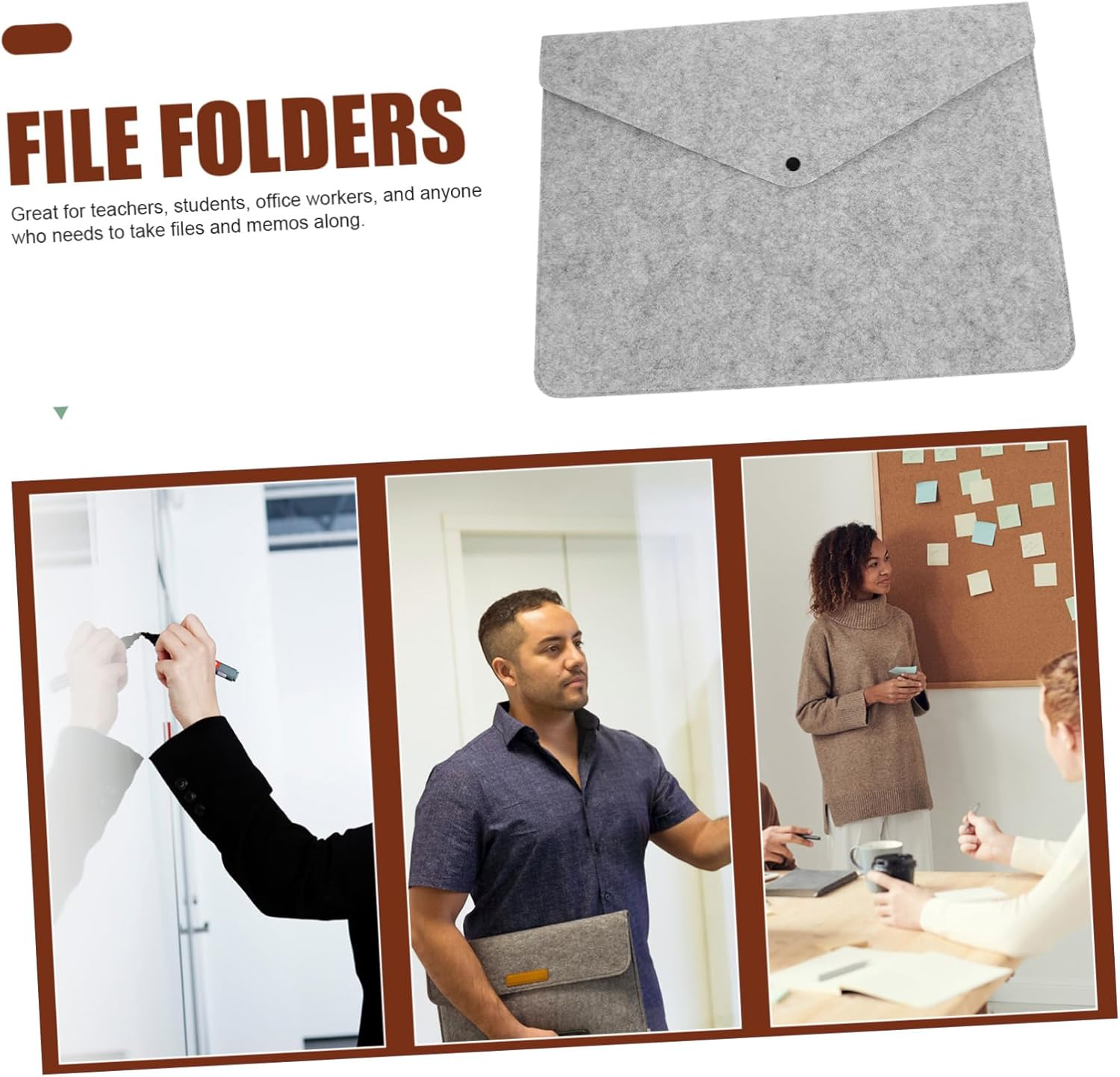 Beatifufu Felt Document Bag File Organizer Reusable Storage Pouch Folders Pockets Portable Bag Organiser Document Storage Felt