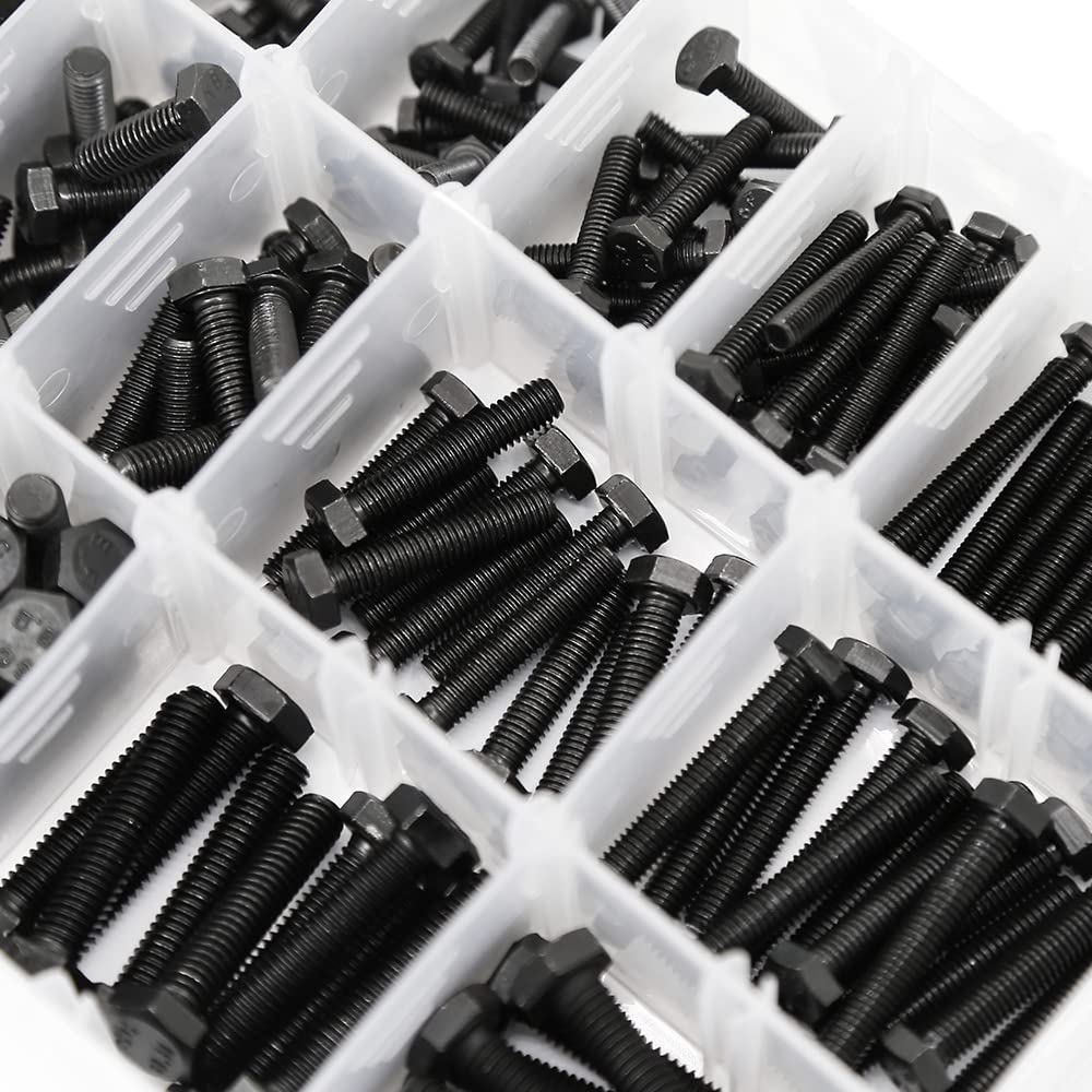 YEEZET 163 Set M4 M5 M6 Heavy Duty Bolts and Nuts Assortment Kit Alloy Steel Grade 8.8 Includes 13 Most Common Sizes image number 5