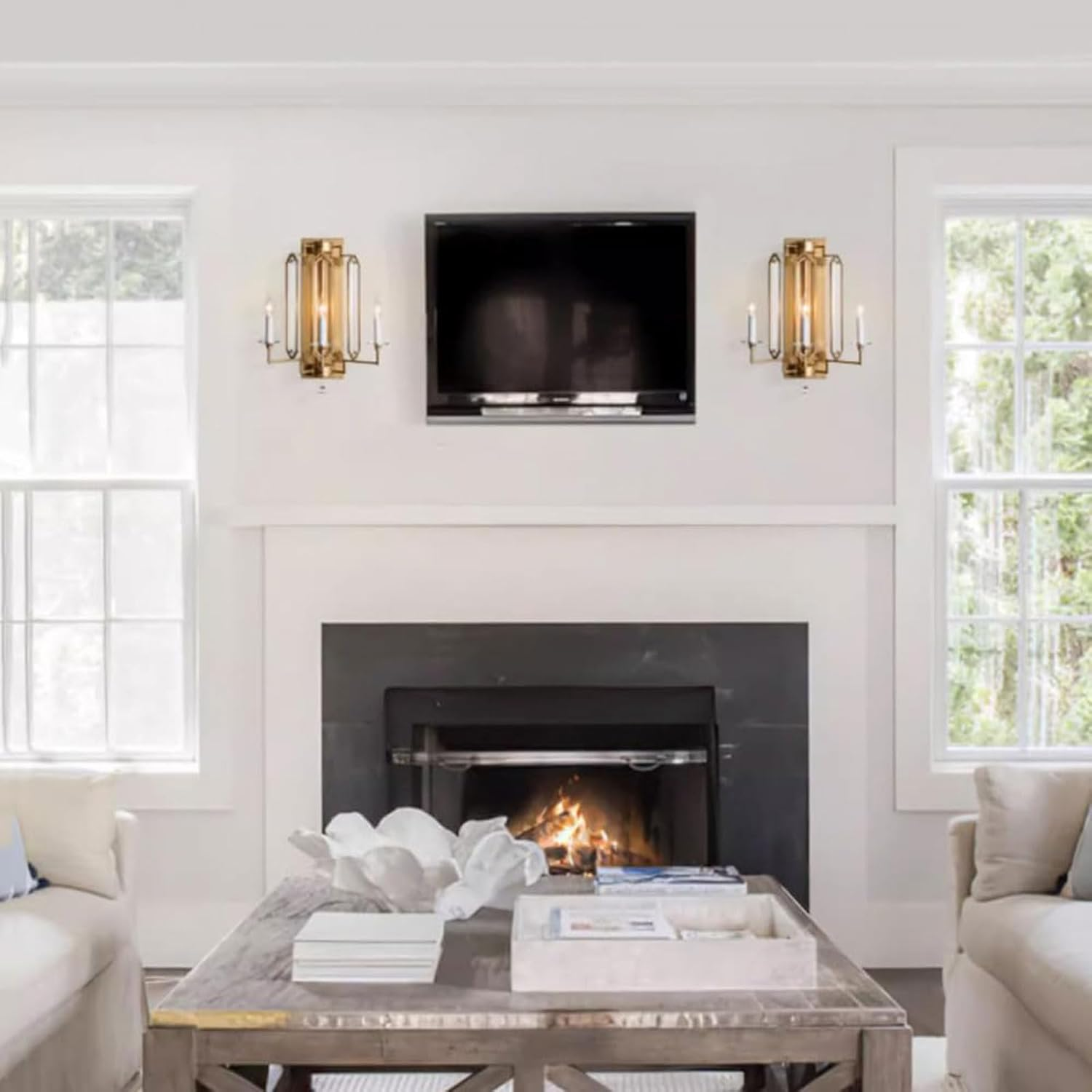 Vintage Metal Wall Mount Lights 3-Light Wall Lamps Crystal Wall Sconces Wall Lighting Fixture Home Villa Bedroom Hallway Wall Lighting