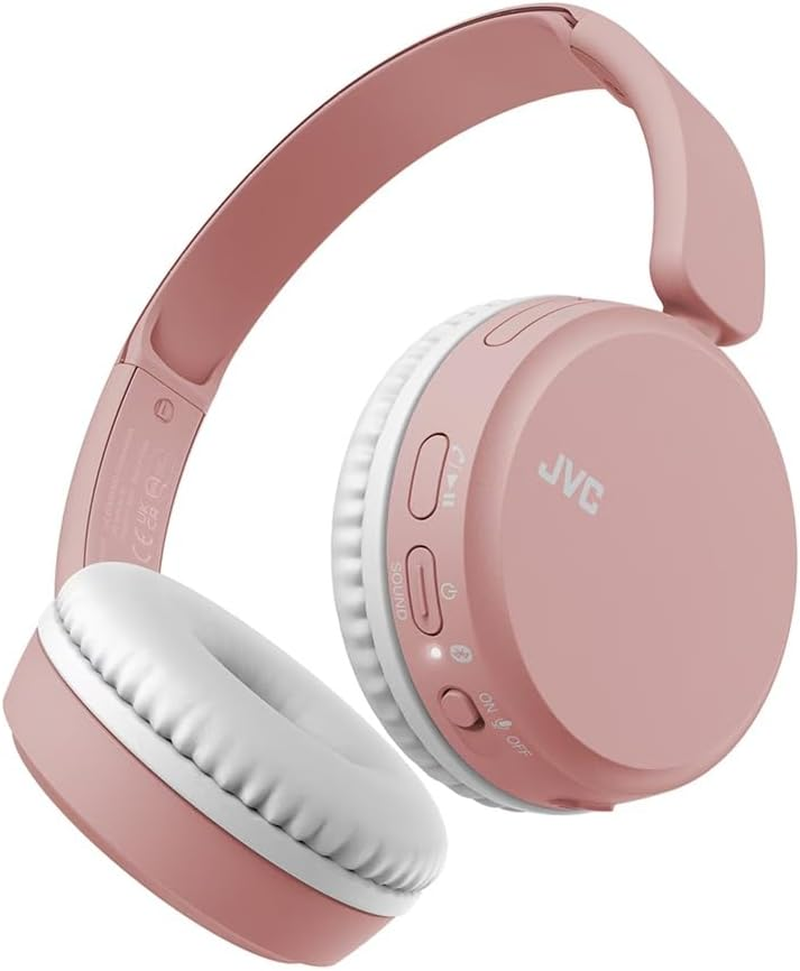 JVC HA-S36W-P Wireless Bluetooth On-Ear Headphones, 35 Hours of Wireless Listening Time, Soft Ear-Pads for a Secure and Comfortable Fit, Bass Boost Function for Dynamic Bass Sound (On/Off) (Pink) image number 2