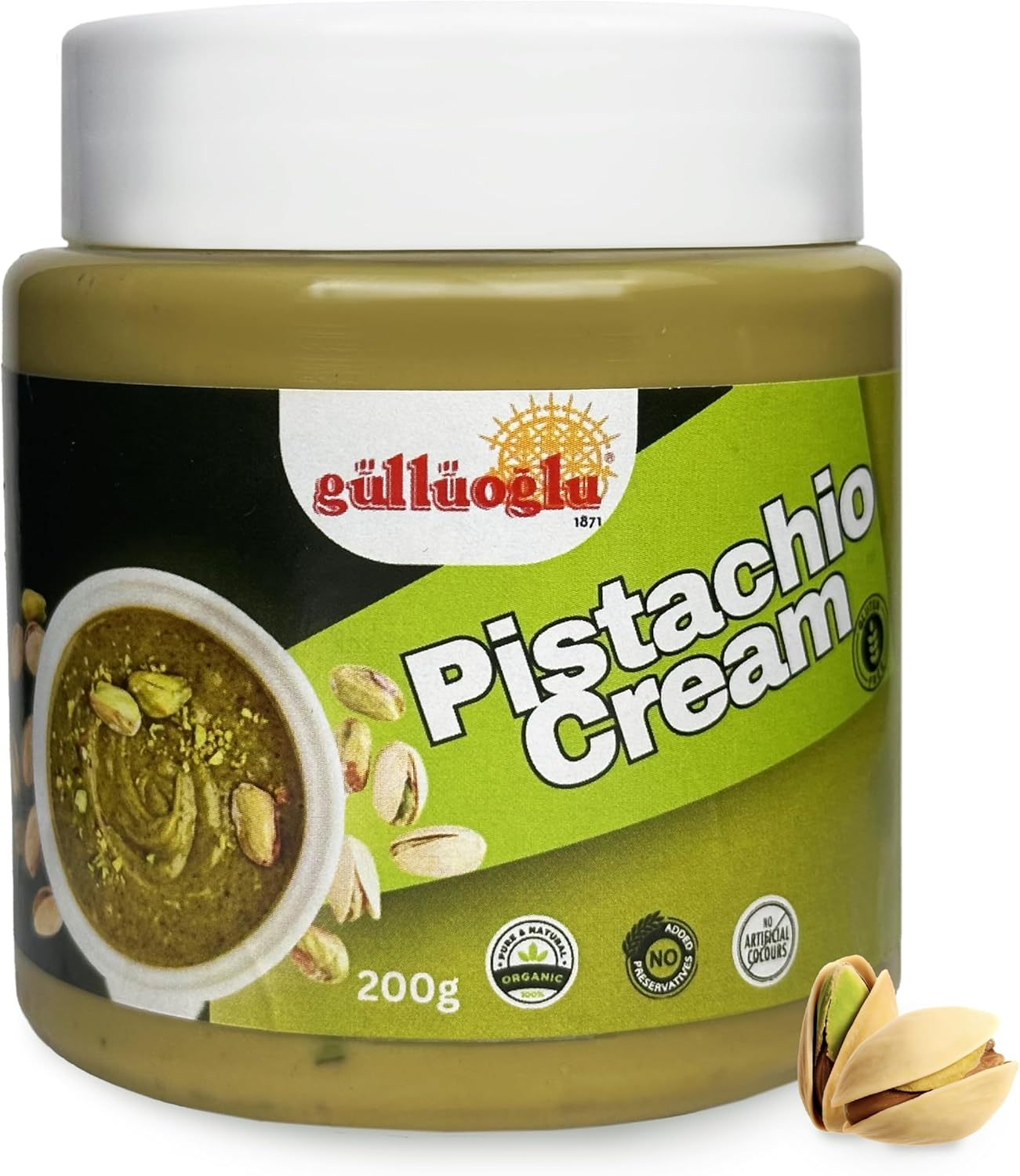 Gulluoglu Pistachio Cream, Pistachio Butter, Best for Dubai Chocolate, Turkish Premium Pistachios Cream 7 Oz, 200 G Perfect Taste for Dubai Chocolate image number 3