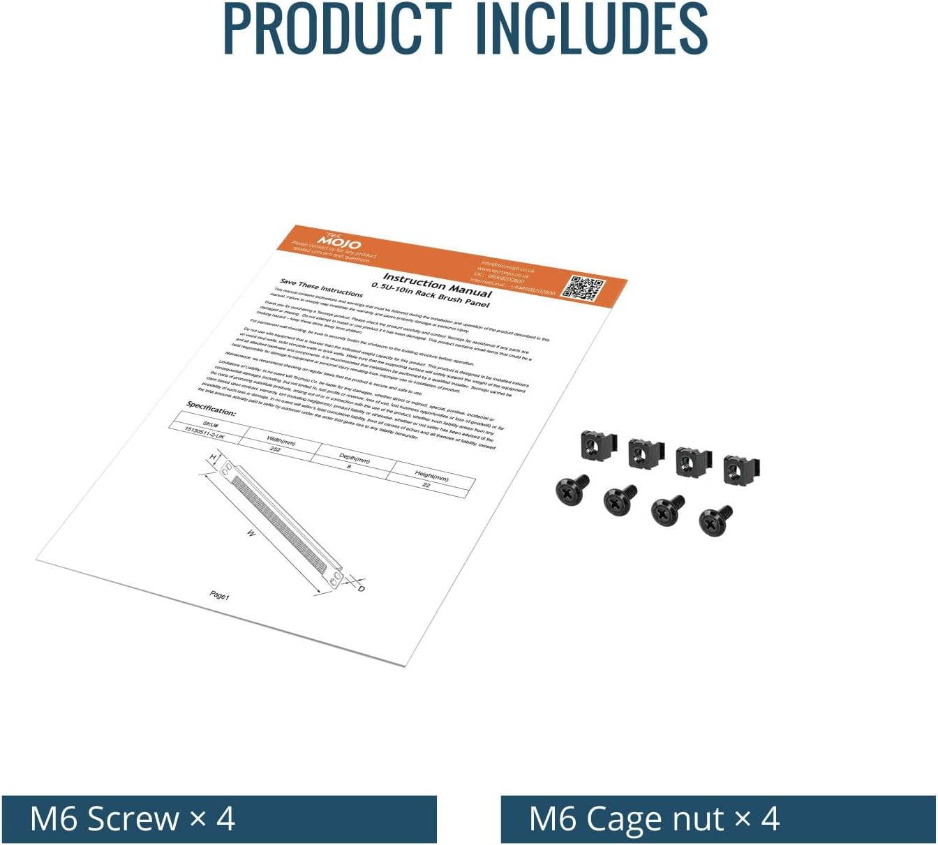 Tecmojo 2 Pack 0.5U Brush Panel 10 Inch Rack Mount Cable Management Panel with Brush Strip for Cable Entry for 10'' Server Rack or Network Cabinet image number 3