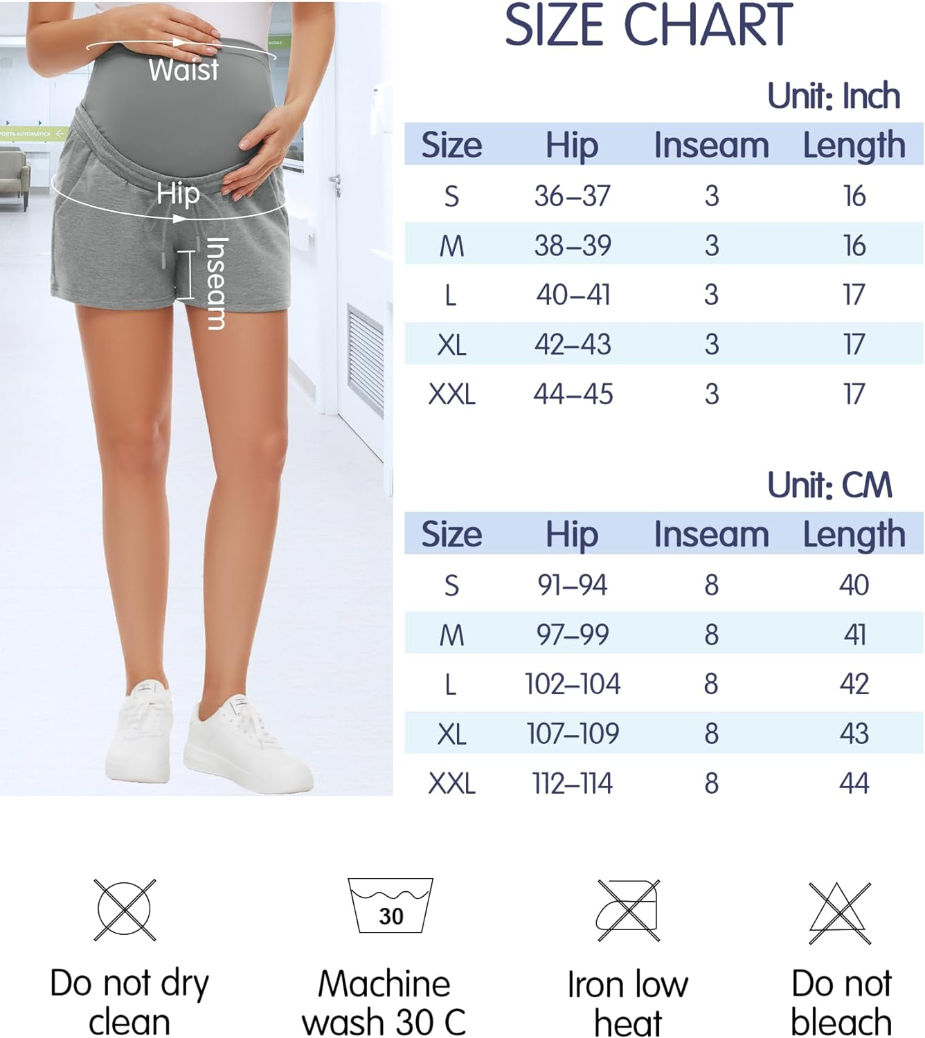Fitglam Women'S Maternity Shorts over the Belly Maternity Comfy Lounge Clothes Pregnancy Athletic Activewear with Pockets image number 4