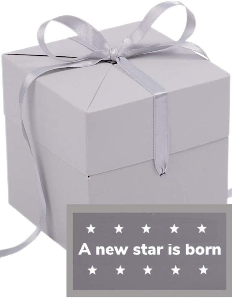 BUSHBABY &lsquo;A New Star Is Born' New Baby Comforter Blanket in Gift Box, Plush Animal Teddy Bear Soft Toy for Newborn Girls Boys (Neutral/Unisex White) image number 1