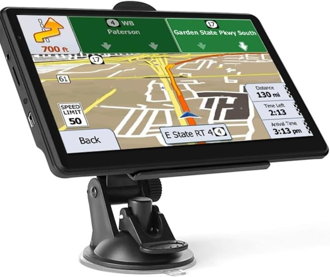 Car Sat Nav for Car Truck, GPS Navigator with Europe Maps, Live Traffic Map, Lifetime Free Update, Support Postcode Search and Voice Guidance, 8GB + 256MB Memorymaps Updates (7Inch) image number 1