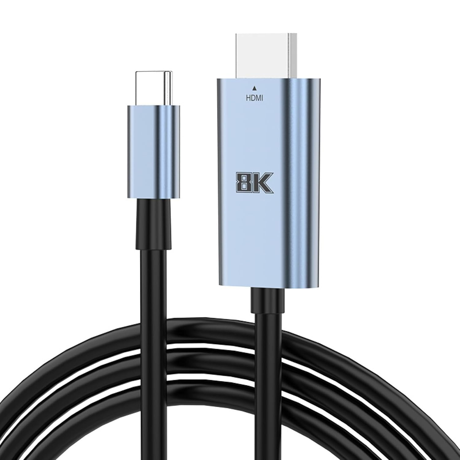 8K@60Hz USB C to HDMI 2.1 Cable 2M, High-Speed 48Gbps Thunderbolt 4/3 Compatible, 4K 240Hz Video Output, HDR HDCP2.3, Type C to HDMI Adapter for Macbook, Iphone 16/15, Galaxy S24, and More