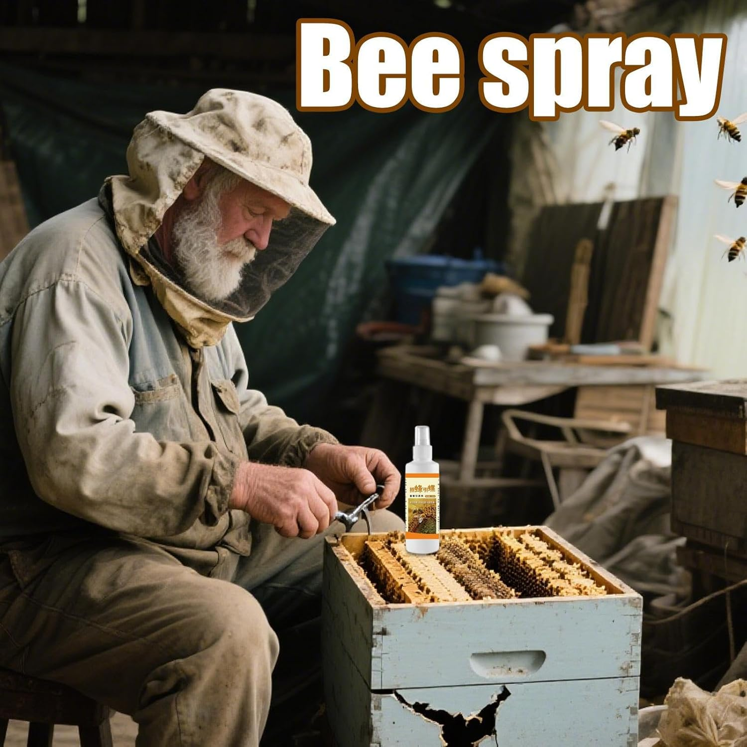 Bee Spray Attract - Garden Bee Lure, Pollination Spray Formula | 1.57X1.57X5.91 Inches Natural Bee Drawing Solution, Extended Attraction Duration, Beekeeping Tool with Hive Setup image number 1