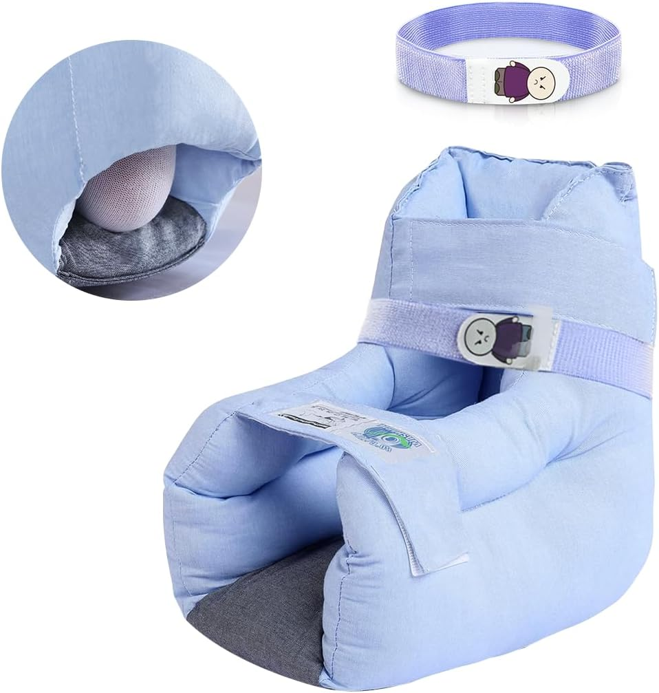 Heel Cushion Protector for Pressure Sores Relief, Foot Pillow for Bed Sores for Heel Pain and Injury, Suitable for Elderly,Bedridden Patients in Home or Hospital Care-Pack of 1 Count (Khaki, Standard Size)