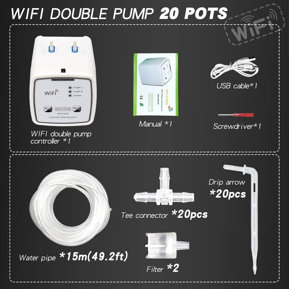 Remote Control Wifi Drip Irrigation Kit, Avvikro Automatic Watering System for Potted Plants up to 20, Plant Waterer Devices with Auto/Manual/Delay Watering Mode via APP image number 5