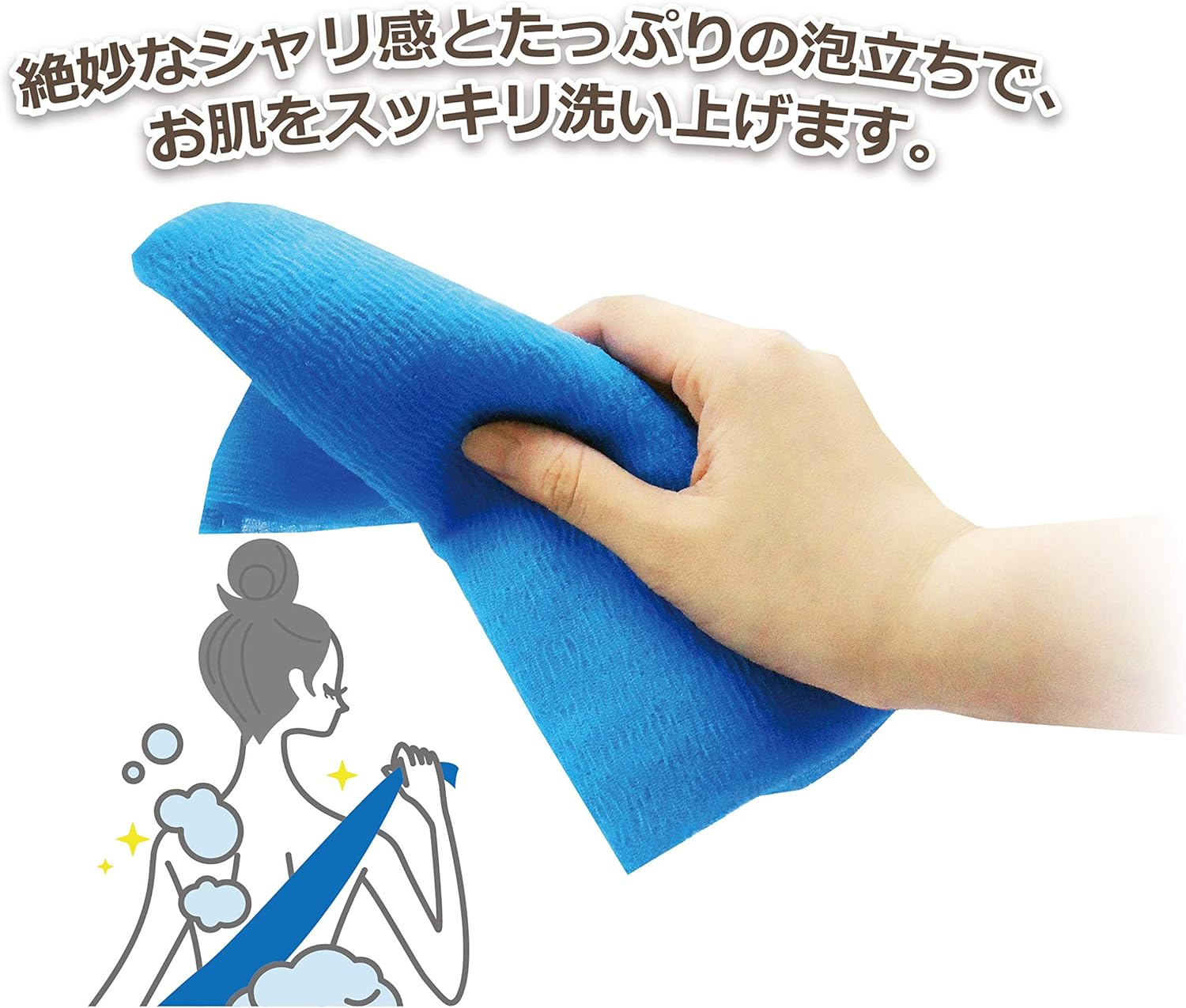 Ohe Body Towel, Blue, Approx. Width 11.0 X Length 39.4 Inches (28 X 100 Cm), Cua 2, Nylon Towel, Normal, Made in Japan image number 1
