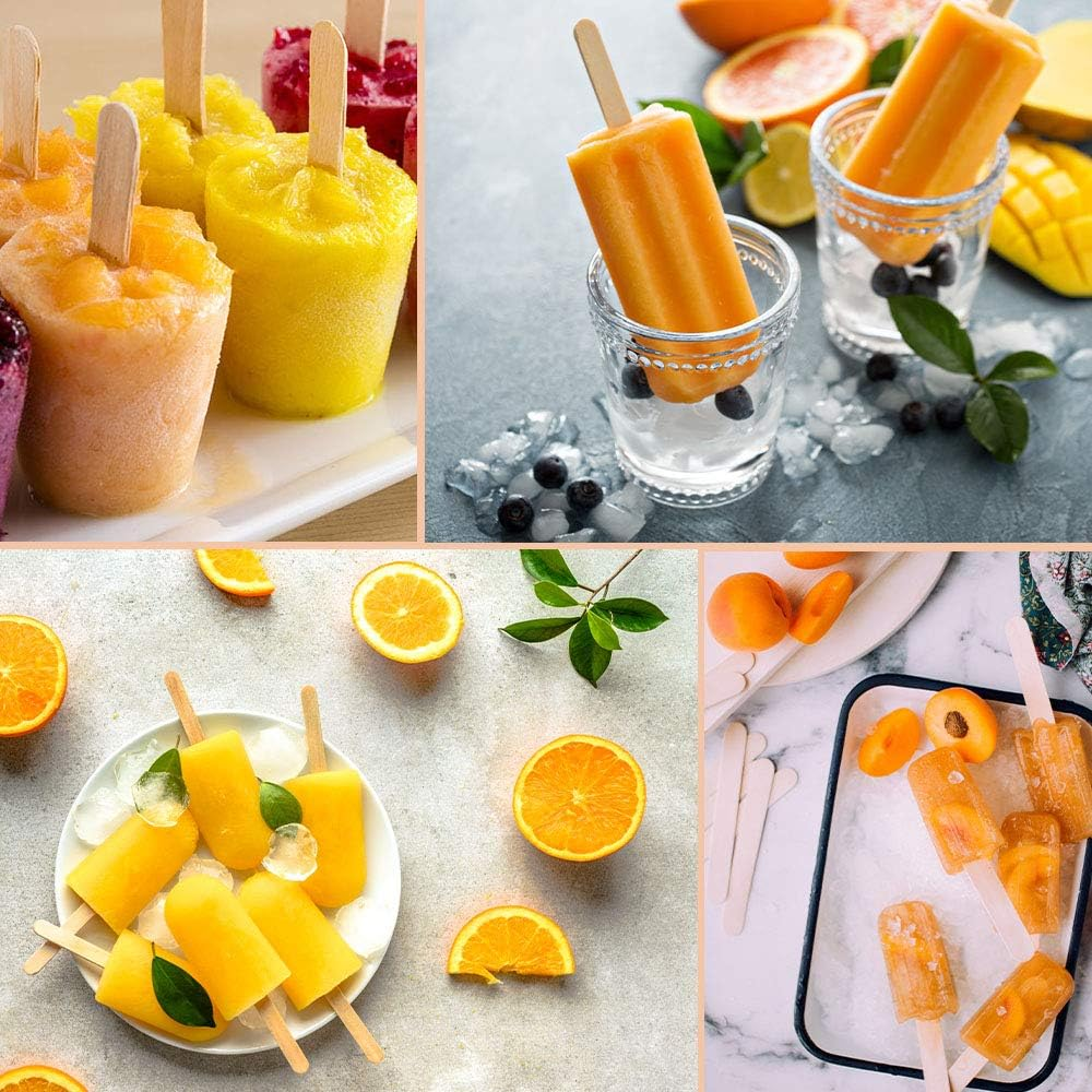 200 Pcs Wooden Craft Sticks, Popsicle Stick, Arts and Crafts, Best for DIY Games Making, Building Designs or Kids Education, 4.5 Inch Long (Wood Colour, 4.5 Inches) image number 3